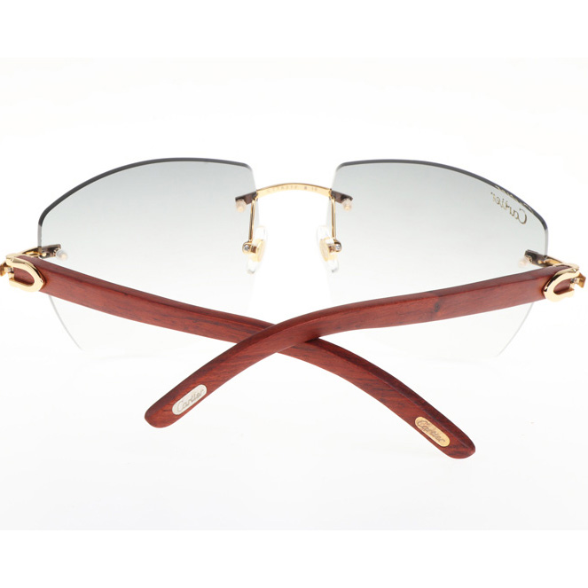 Cartier CT 4189706 Wood Sunglasses In Gold Gradient Grey - FashionPlug