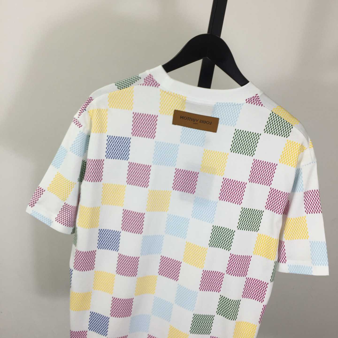 Louis Vuitton Damier Jacquard Short-sleeved Crewneck T-shirt - FashionPlug