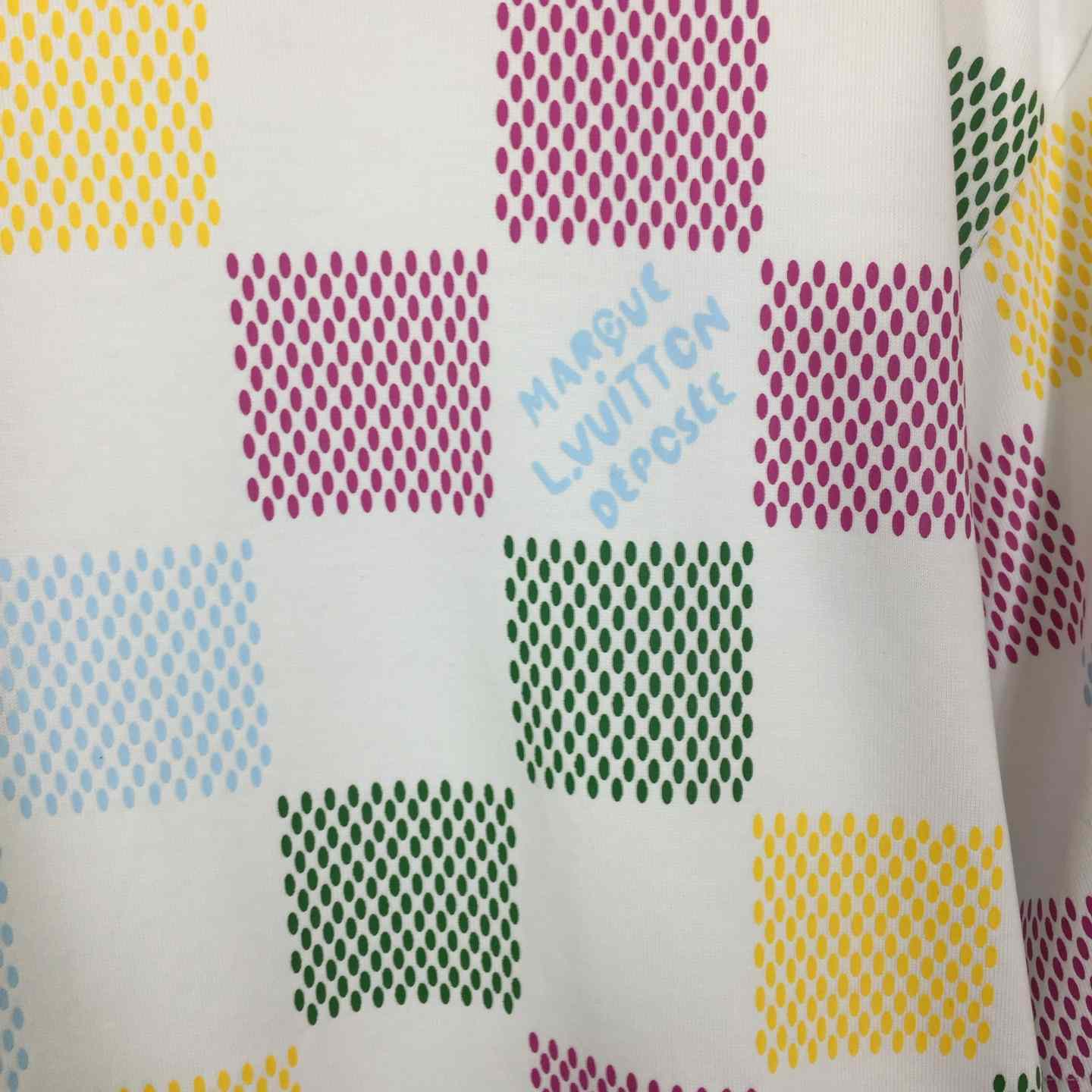 Louis Vuitton Damier Jacquard Short-sleeved Crewneck T-shirt - FashionPlug