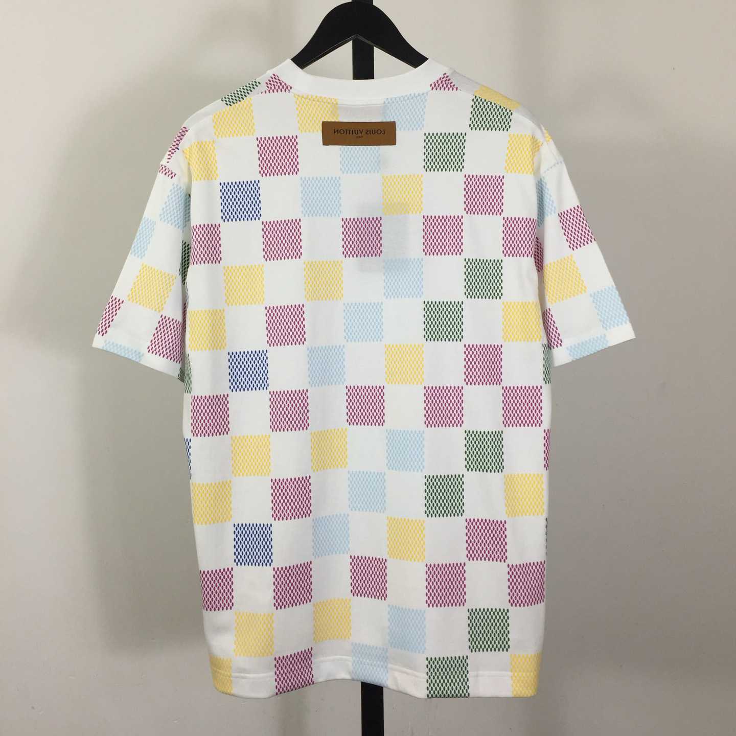 Louis Vuitton Damier Jacquard Short-sleeved Crewneck T-shirt - FashionPlug