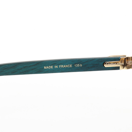 Cartier CT 4189706 Green Wood Sunglasses In Gold Gradient Grey - FashionPlug