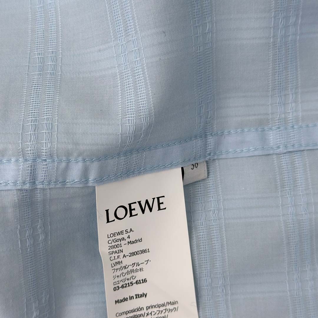 Loewe Short Sleeve Shirt in Cotton Blue - FashionPlug