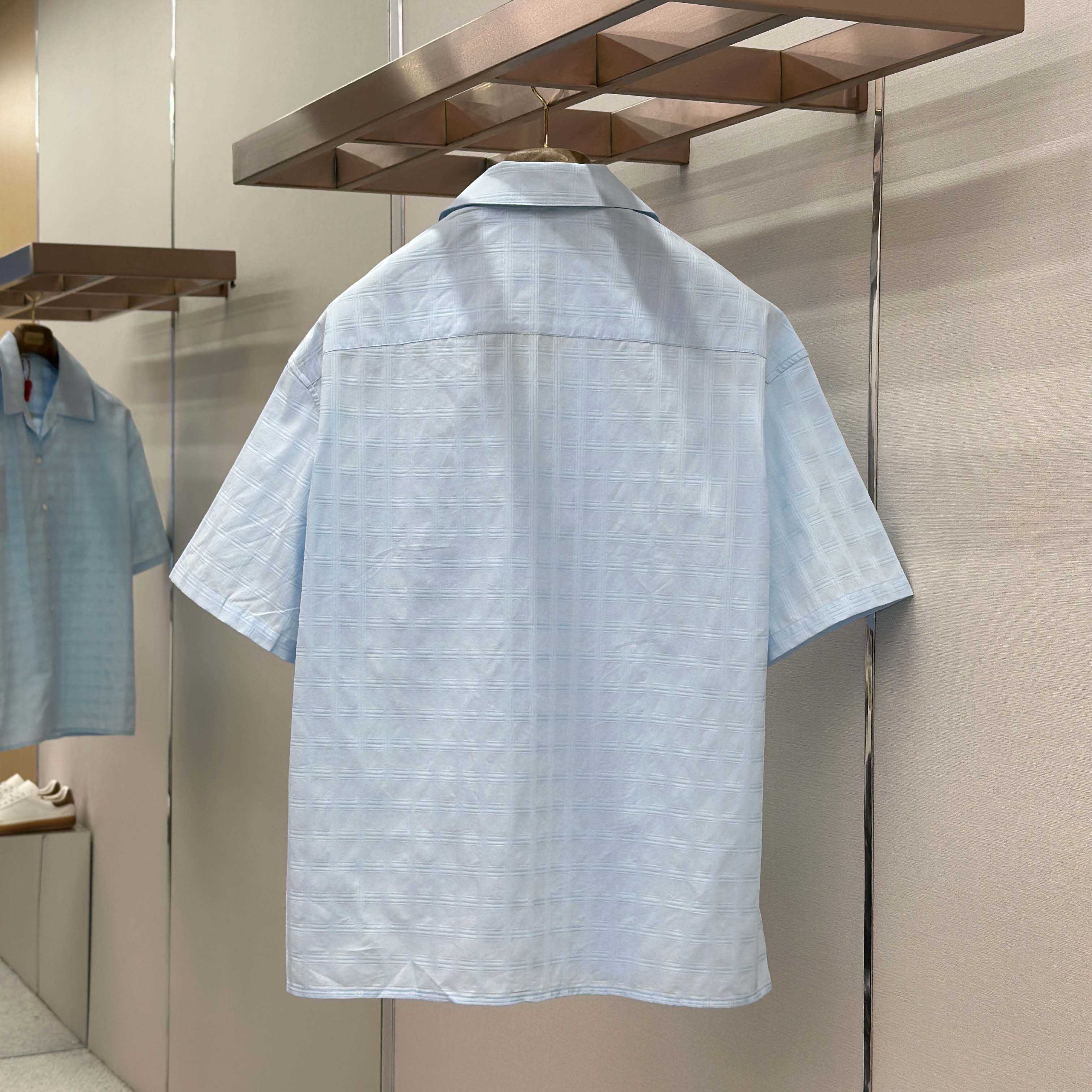 Loewe Short Sleeve Shirt in Cotton Blue - FashionPlug