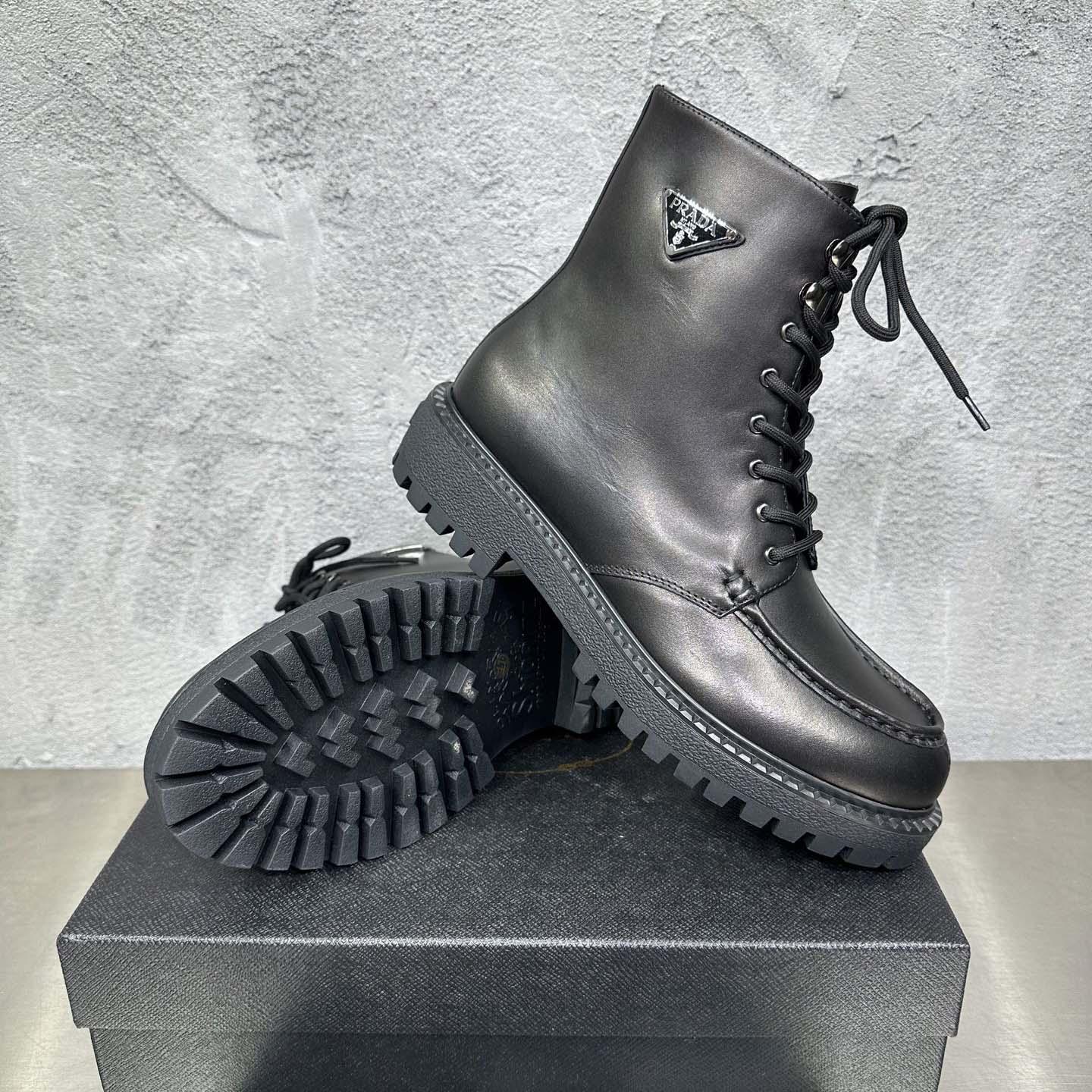 Prada Lace-up Lug-sole Boots - FashionPlug
