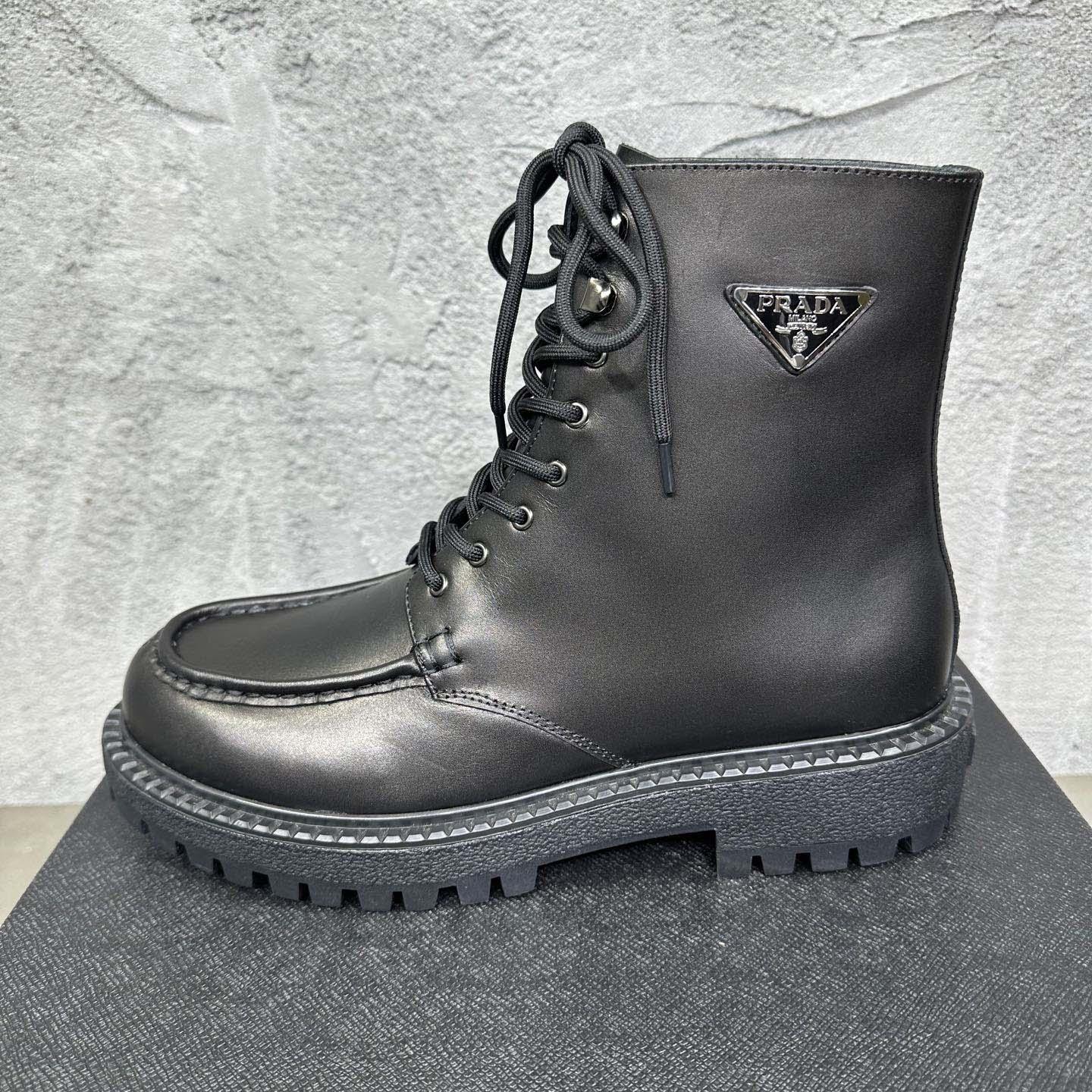 Prada Lace-up Lug-sole Boots - FashionPlug