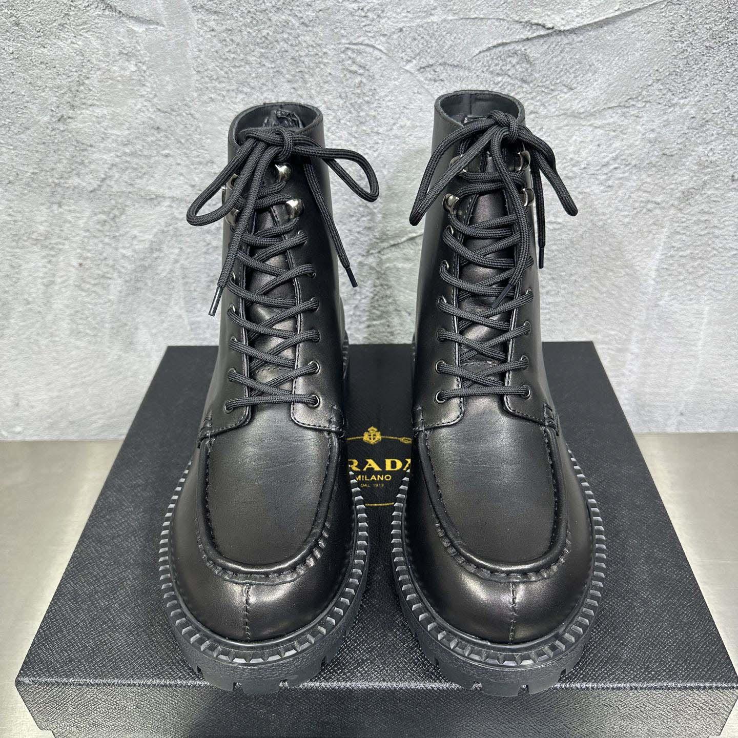 Prada Lace-up Lug-sole Boots - FashionPlug
