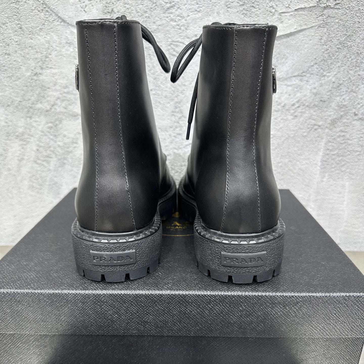Prada Lace-up Lug-sole Boots - FashionPlug