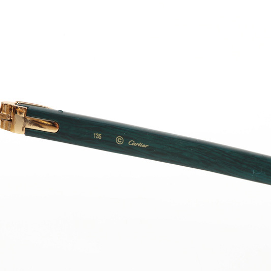 Cartier CT 4189706 Green Wood Sunglasses In Gold Gradient Brown - FashionPlug