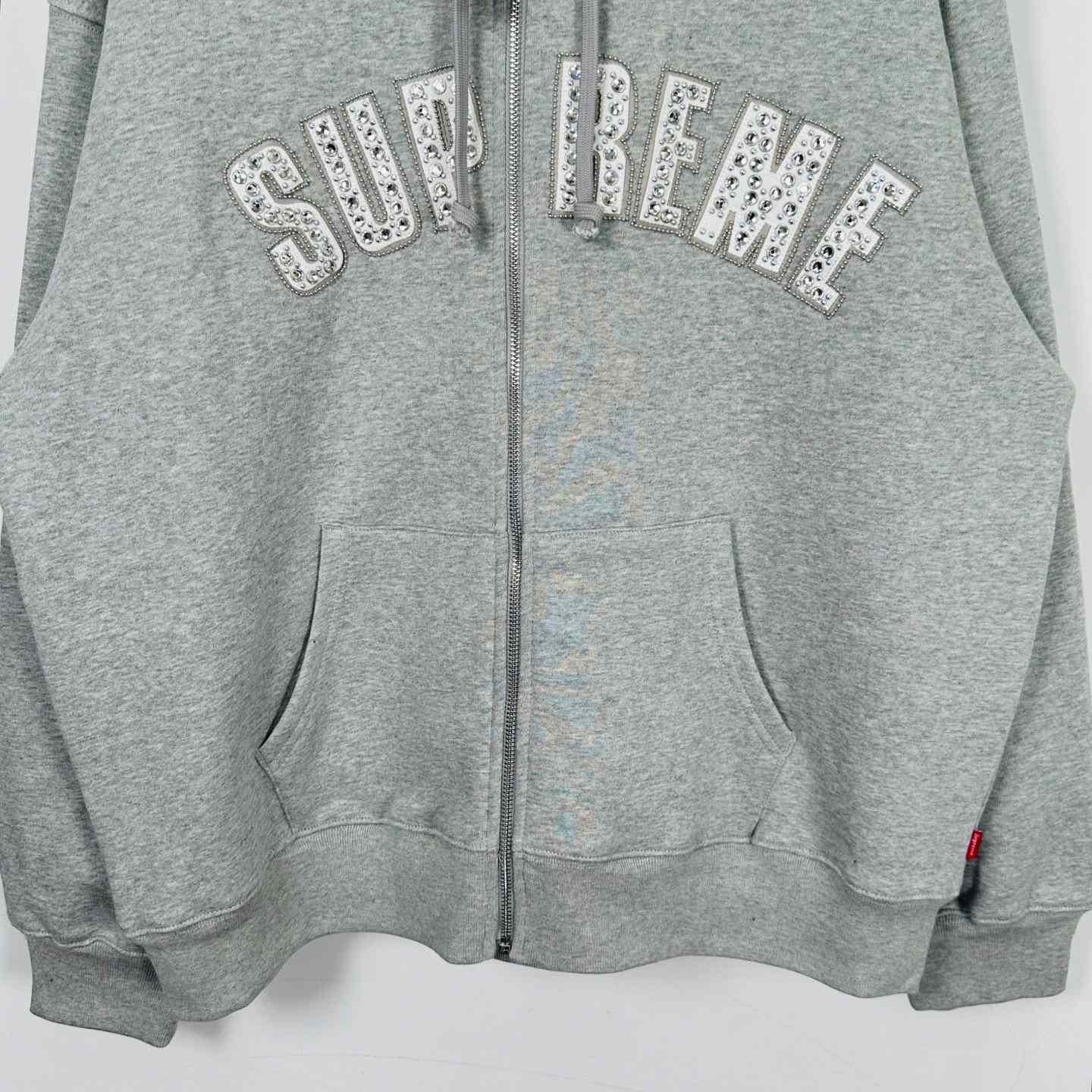 Supreme x B.B. Simon Zip Up Hooded Sweatshirt 'Heather Grey' - FashionPlug