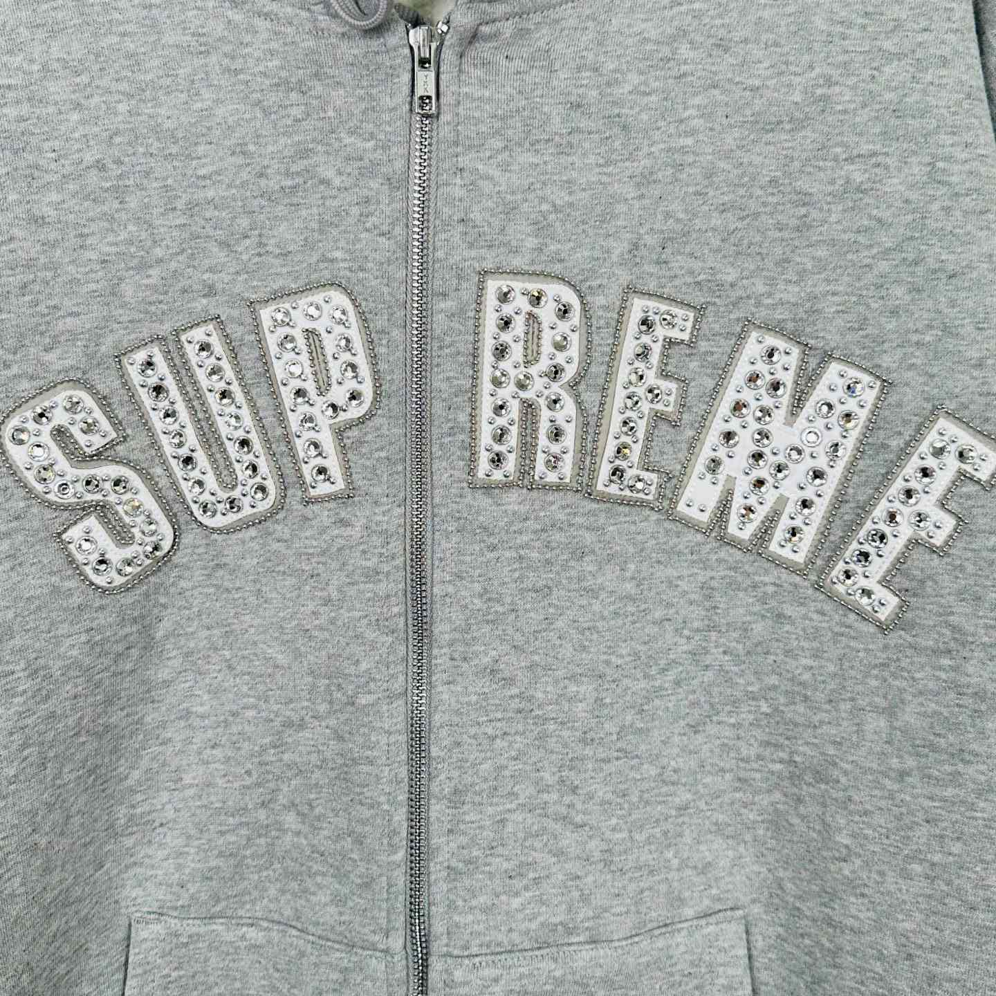 Supreme x B.B. Simon Zip Up Hooded Sweatshirt 'Heather Grey' - FashionPlug
