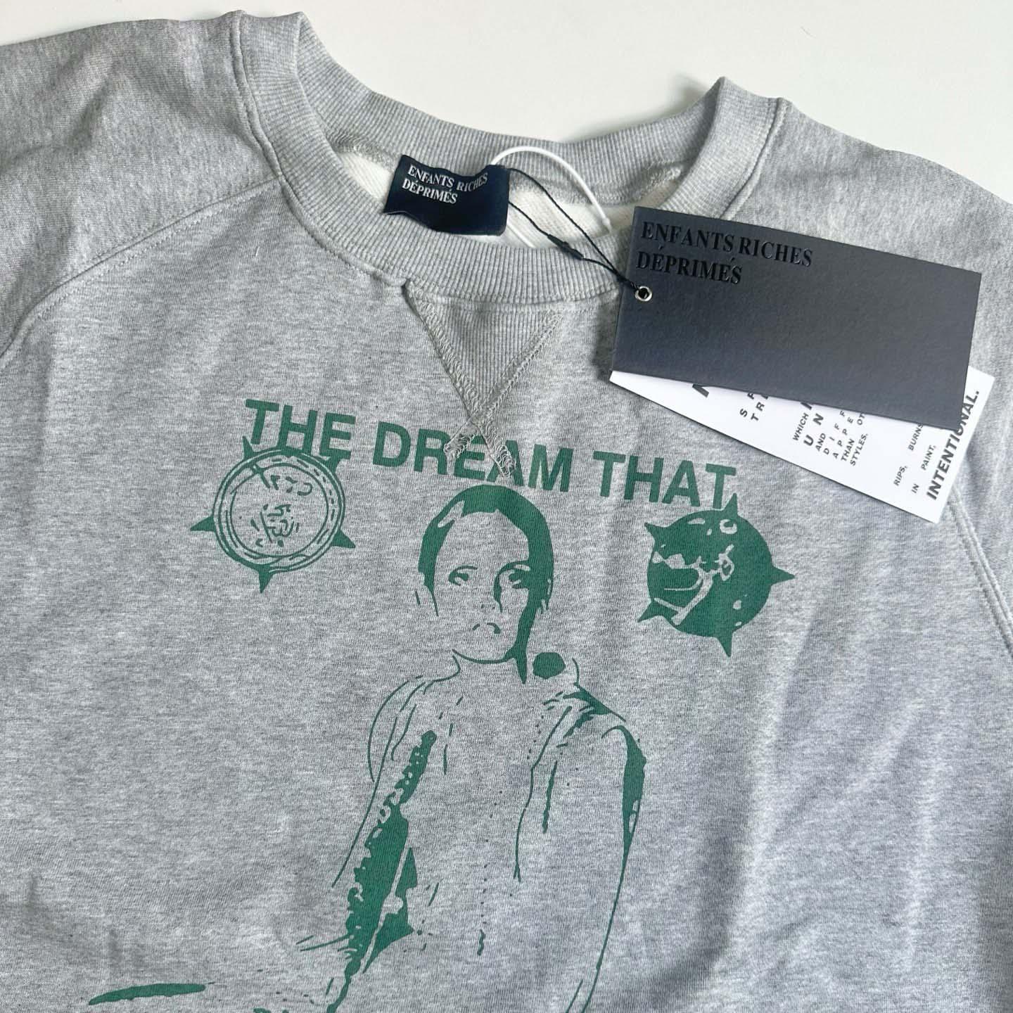 Enfants Riches Déprimés  The Dream That Won't Go Away Raglan Sweatshirt 'Heather Grey' - FashionPlug