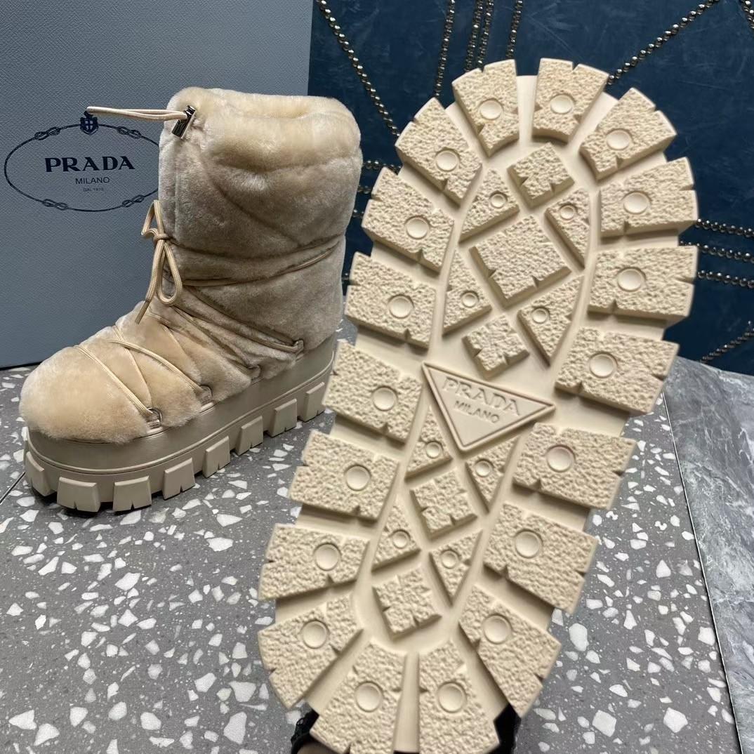 Prada Shearling Après Ski Booties - FashionPlug