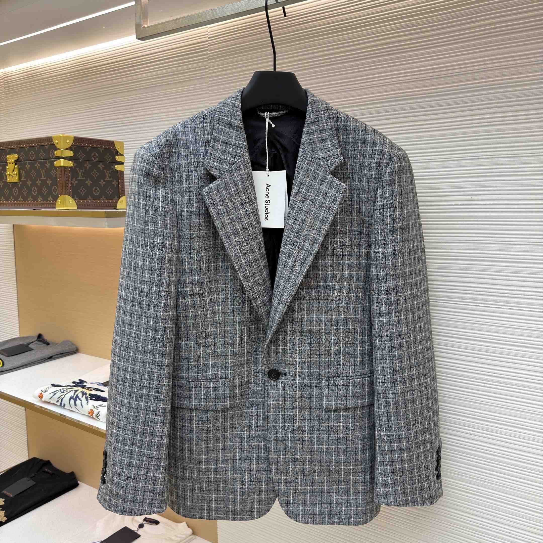 Acne Studios Fitted Wool Suit Jacket - FashionPlug