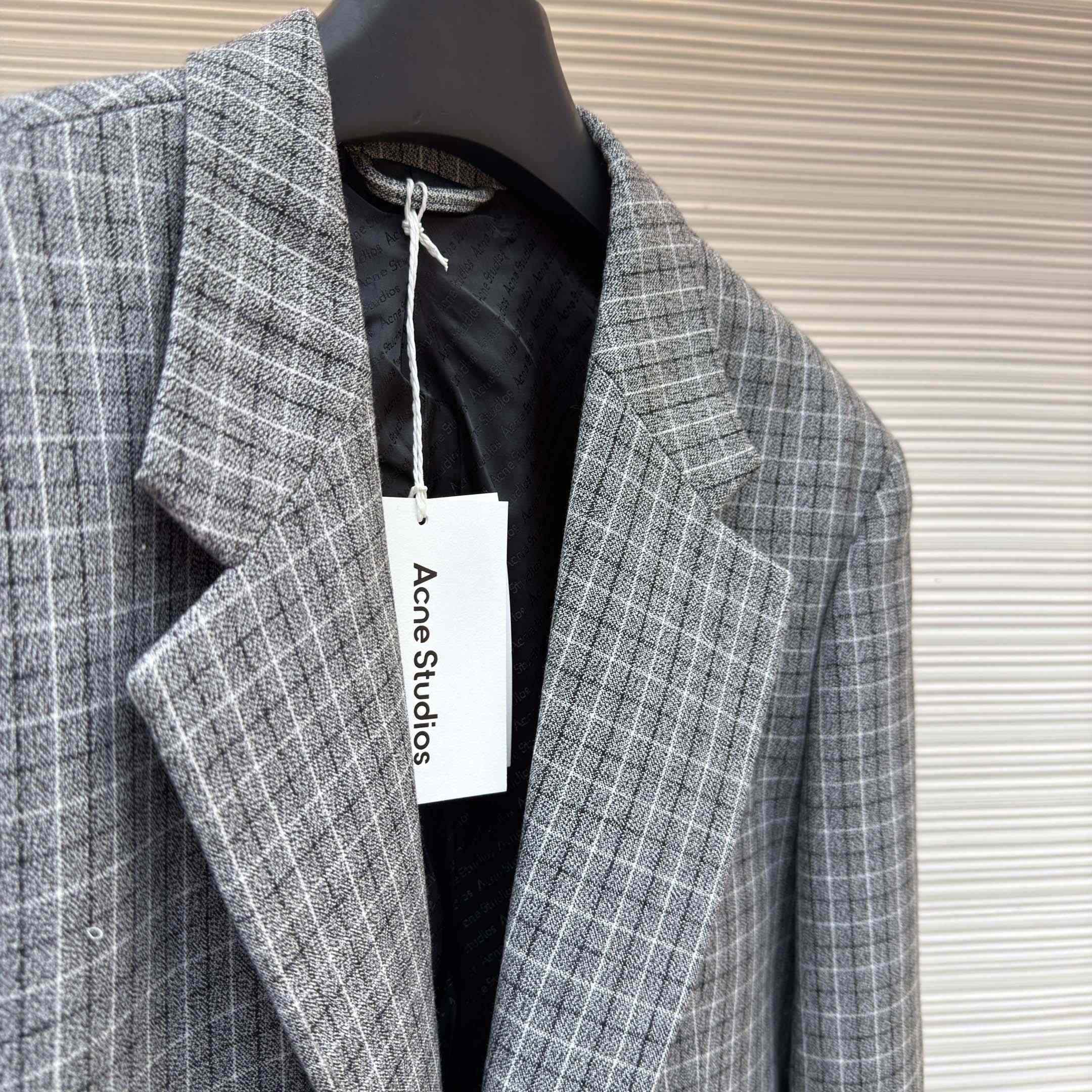 Acne Studios Fitted Wool Suit Jacket - FashionPlug