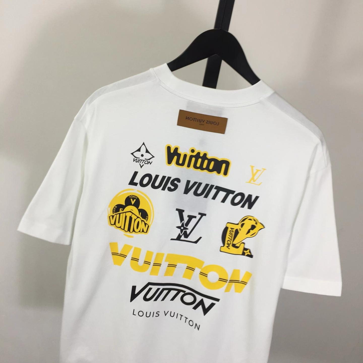 Louis Vuitton T-shirt With Yellow Graphic Logo - FashionPlug