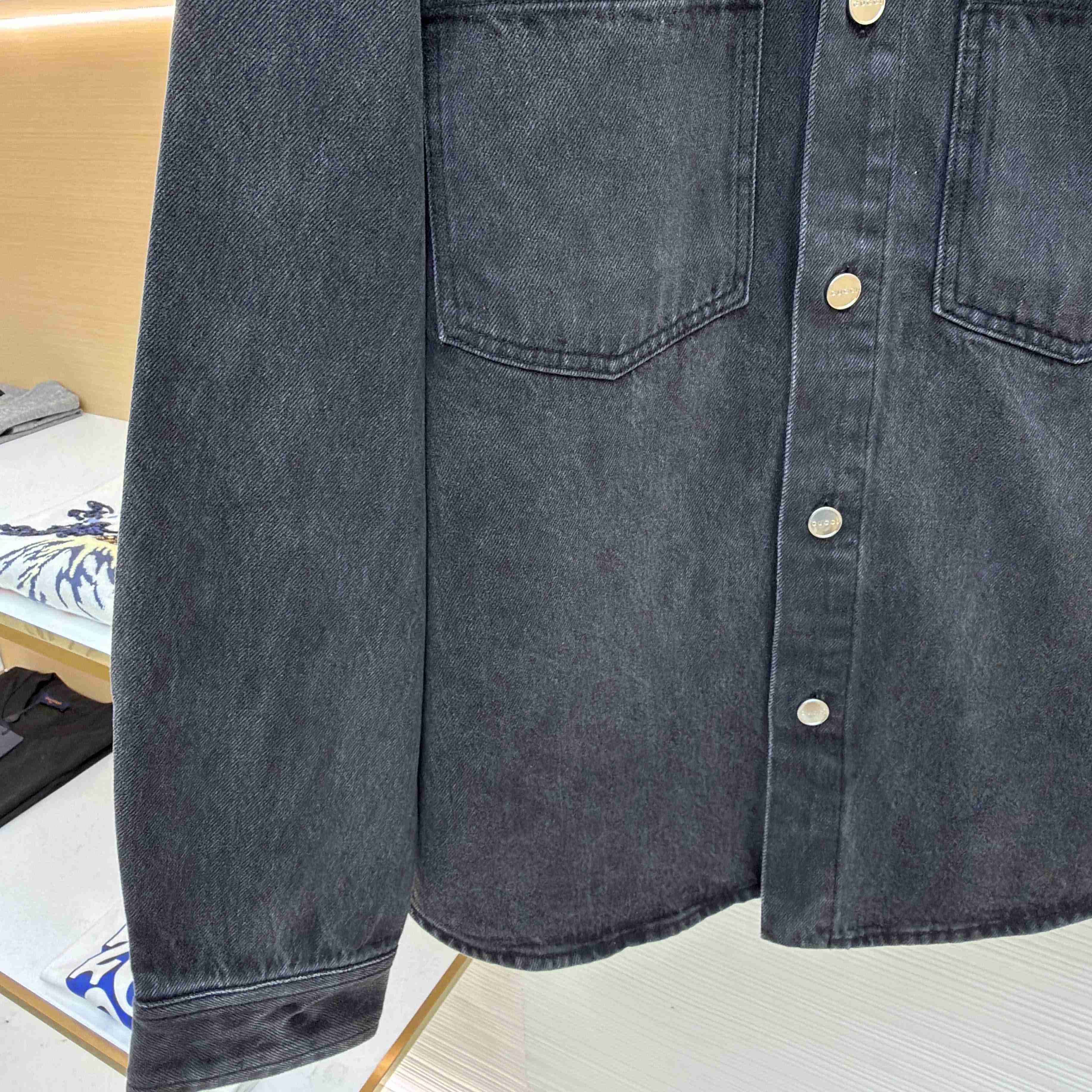 Gucci Washed Cotton Denim Shirt - FashionPlug