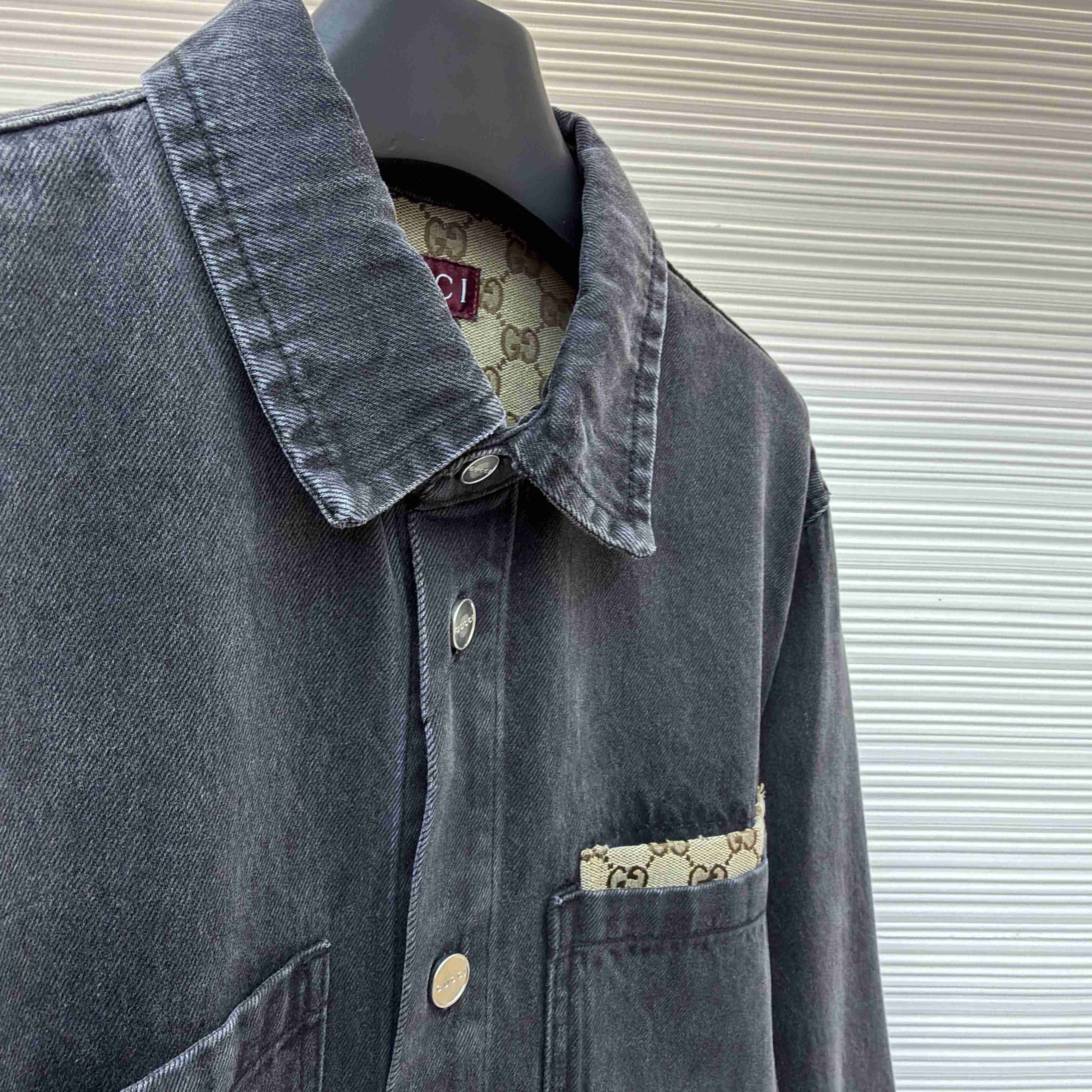 Gucci Washed Cotton Denim Shirt - FashionPlug