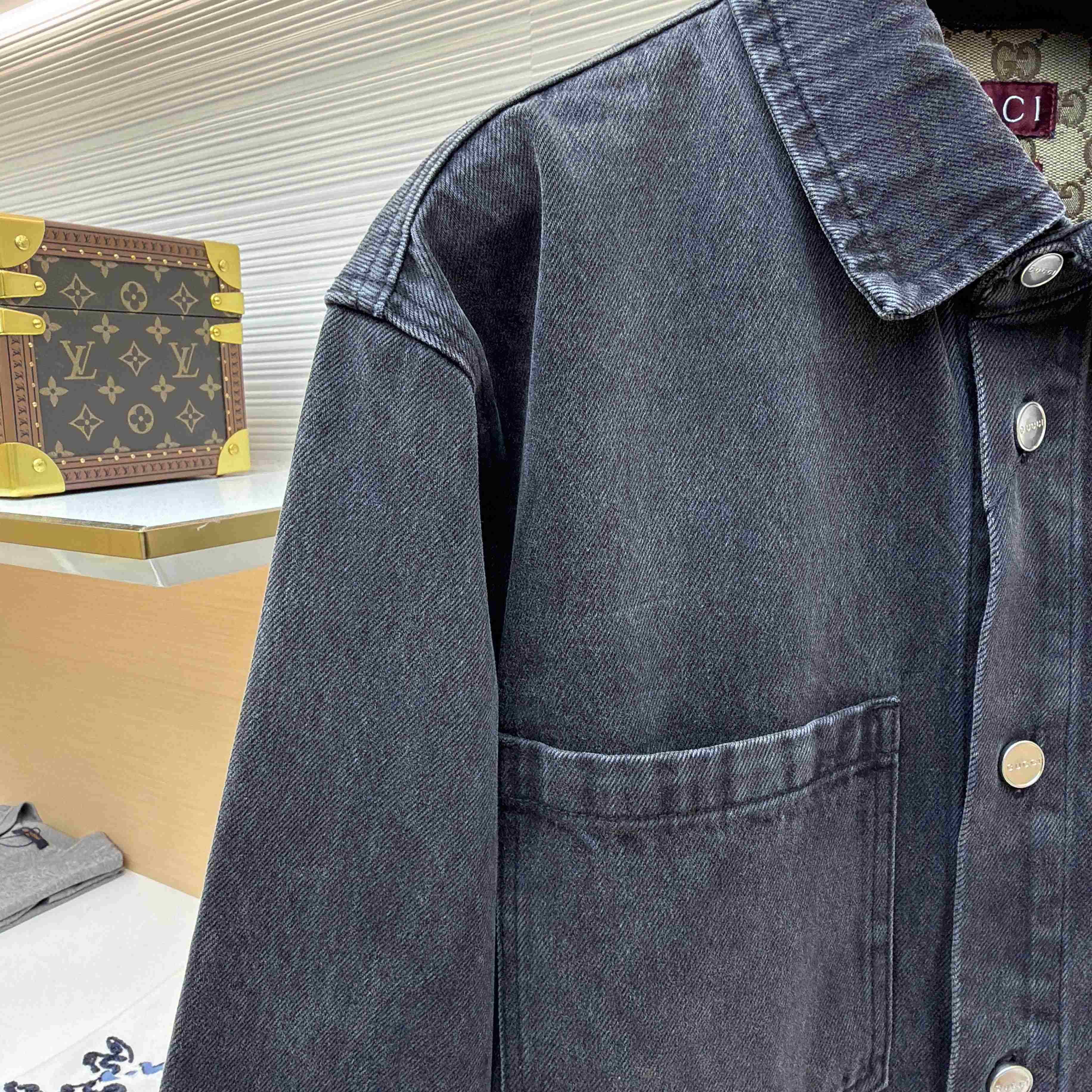 Gucci Washed Cotton Denim Shirt - FashionPlug