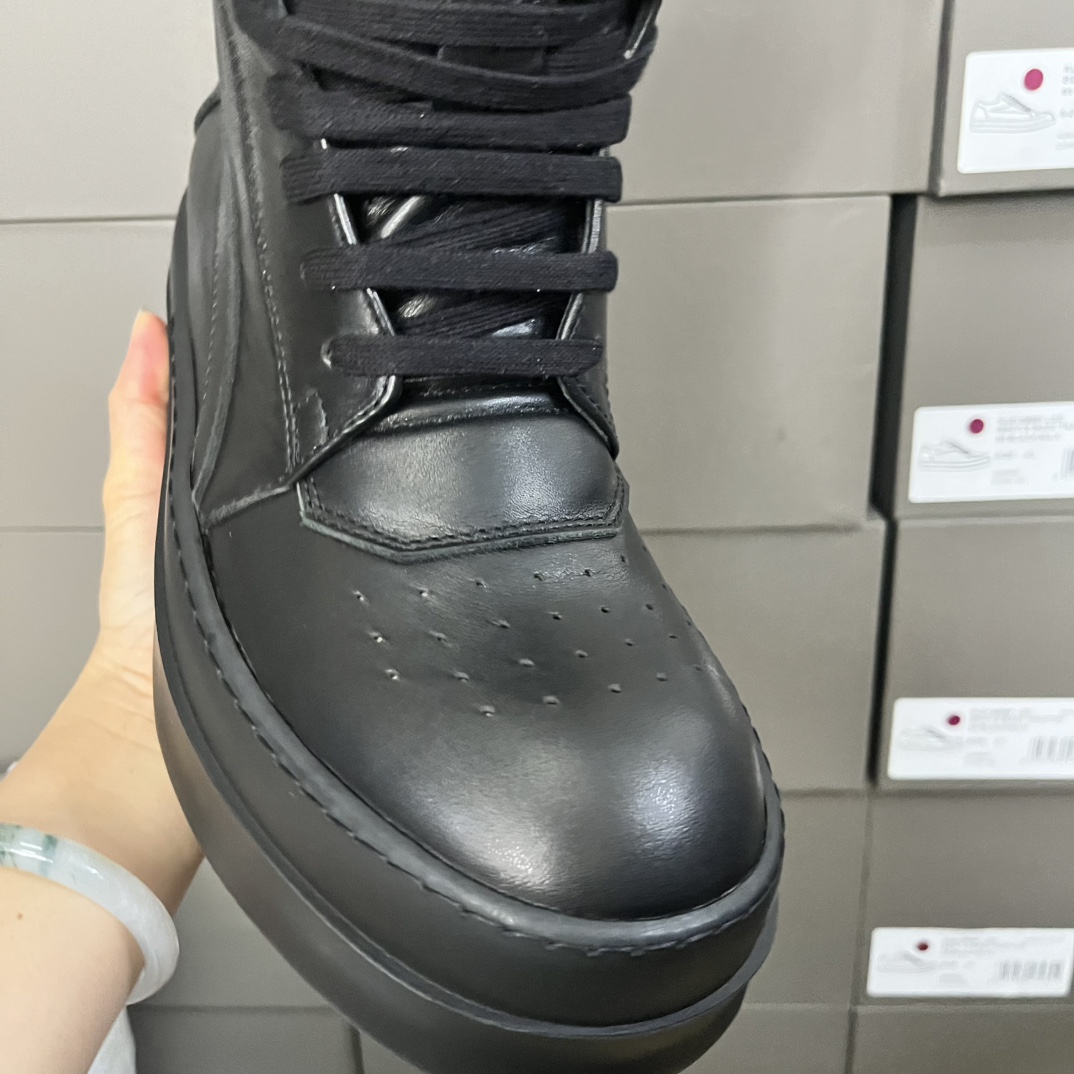 Rick Owens Lace-up High-top Sneakers - FashionPlug