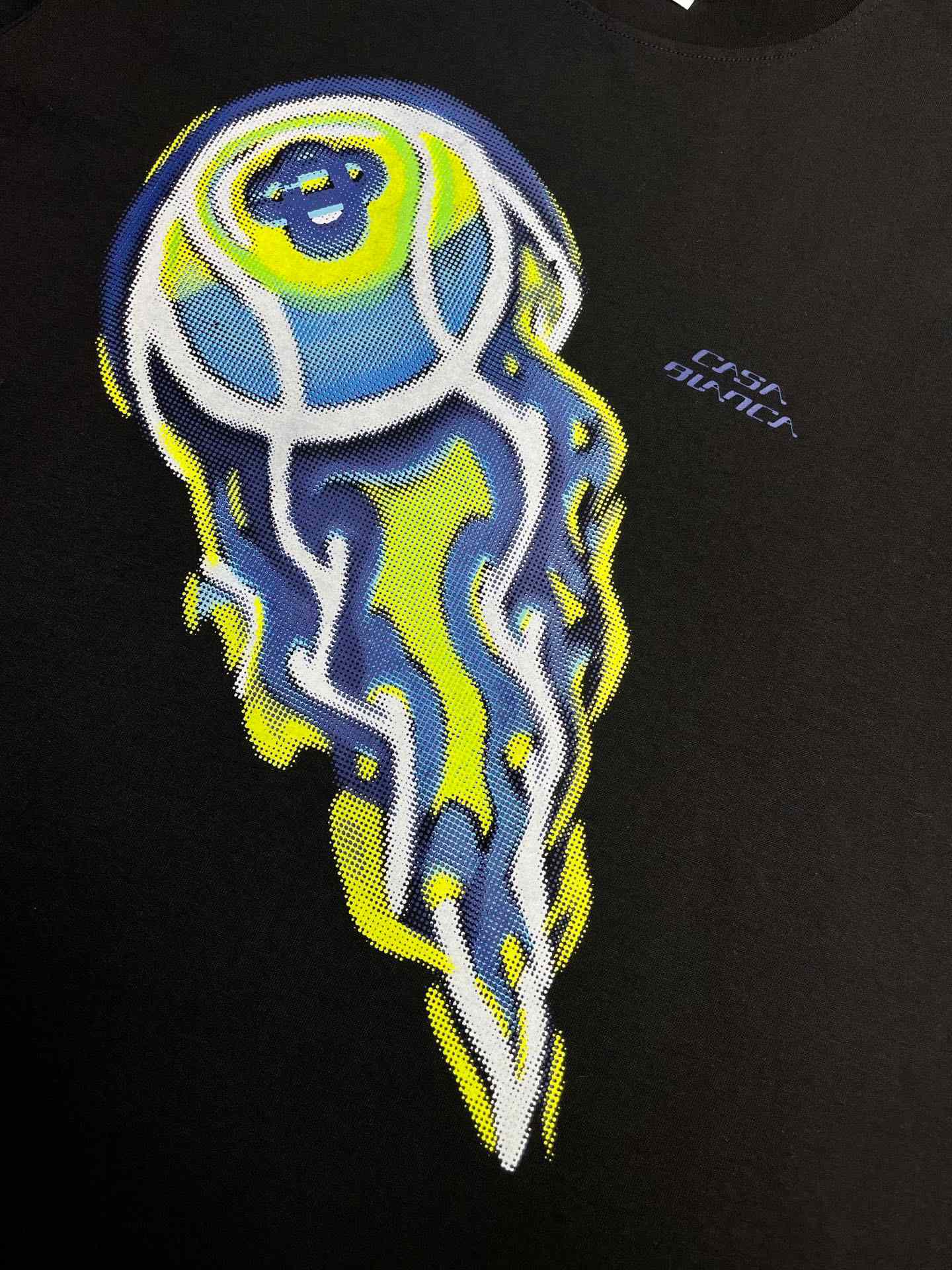 Casablanca FLAMING TENNIS BALL OVERSIZED SHORT SLEEVE T‑SHIRT C1116 - FashionPlug