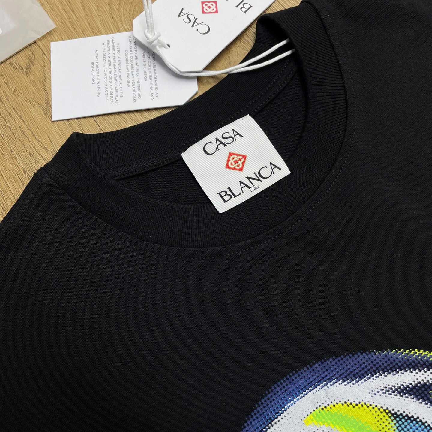 Casablanca FLAMING TENNIS BALL OVERSIZED SHORT SLEEVE T‑SHIRT C1116 - FashionPlug