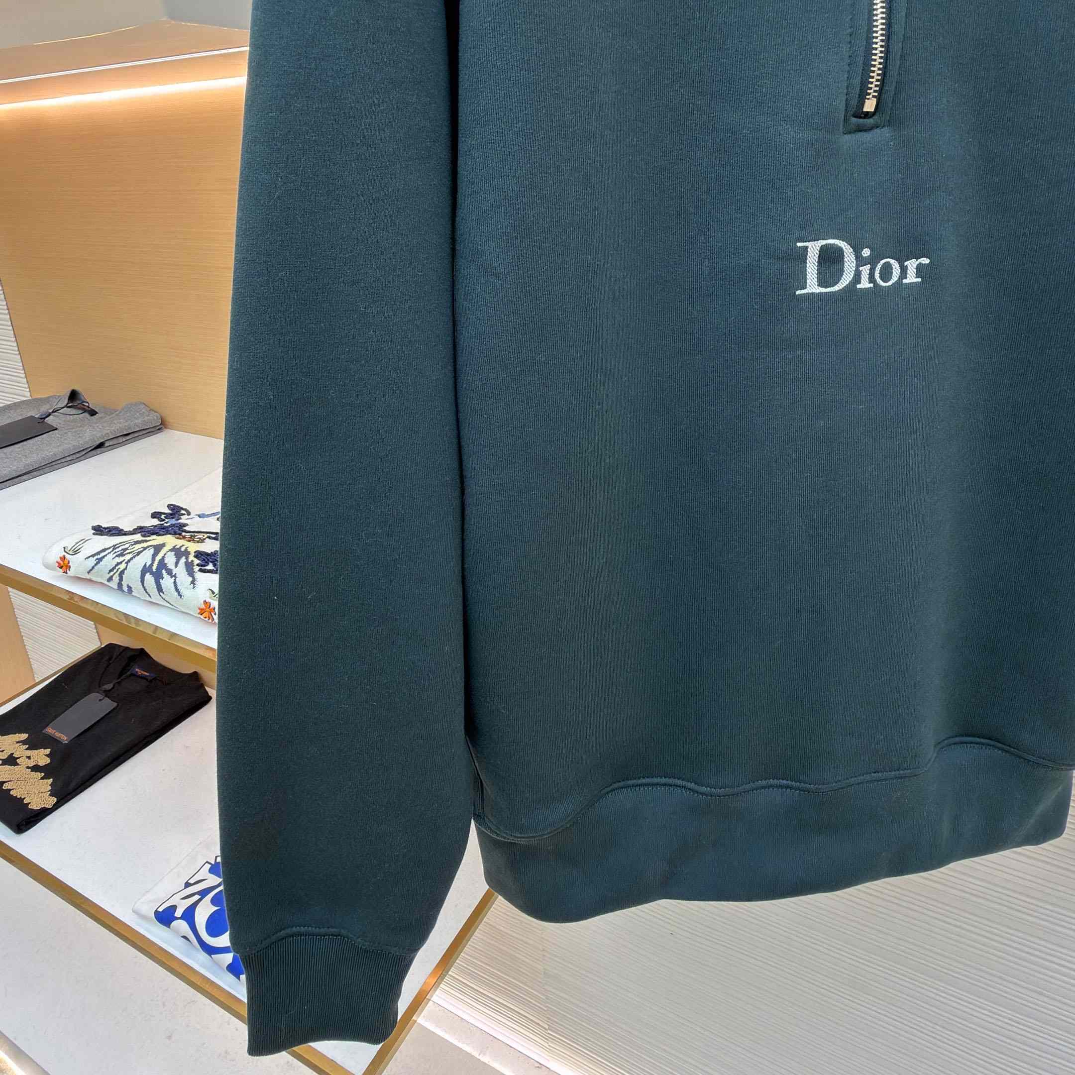 Dior Sweatshirt With Zipped Neckline - FashionPlug
