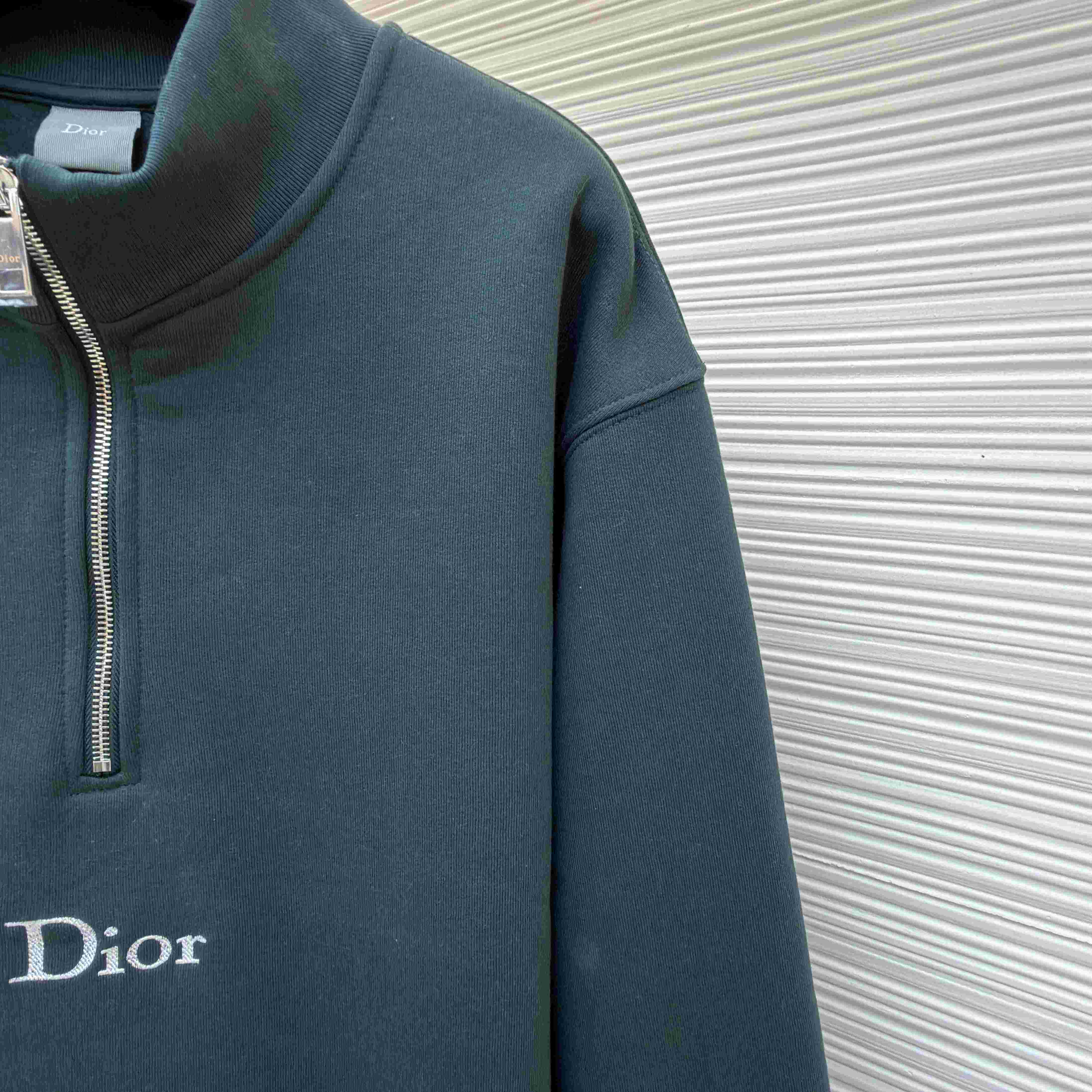 Dior Sweatshirt With Zipped Neckline - FashionPlug