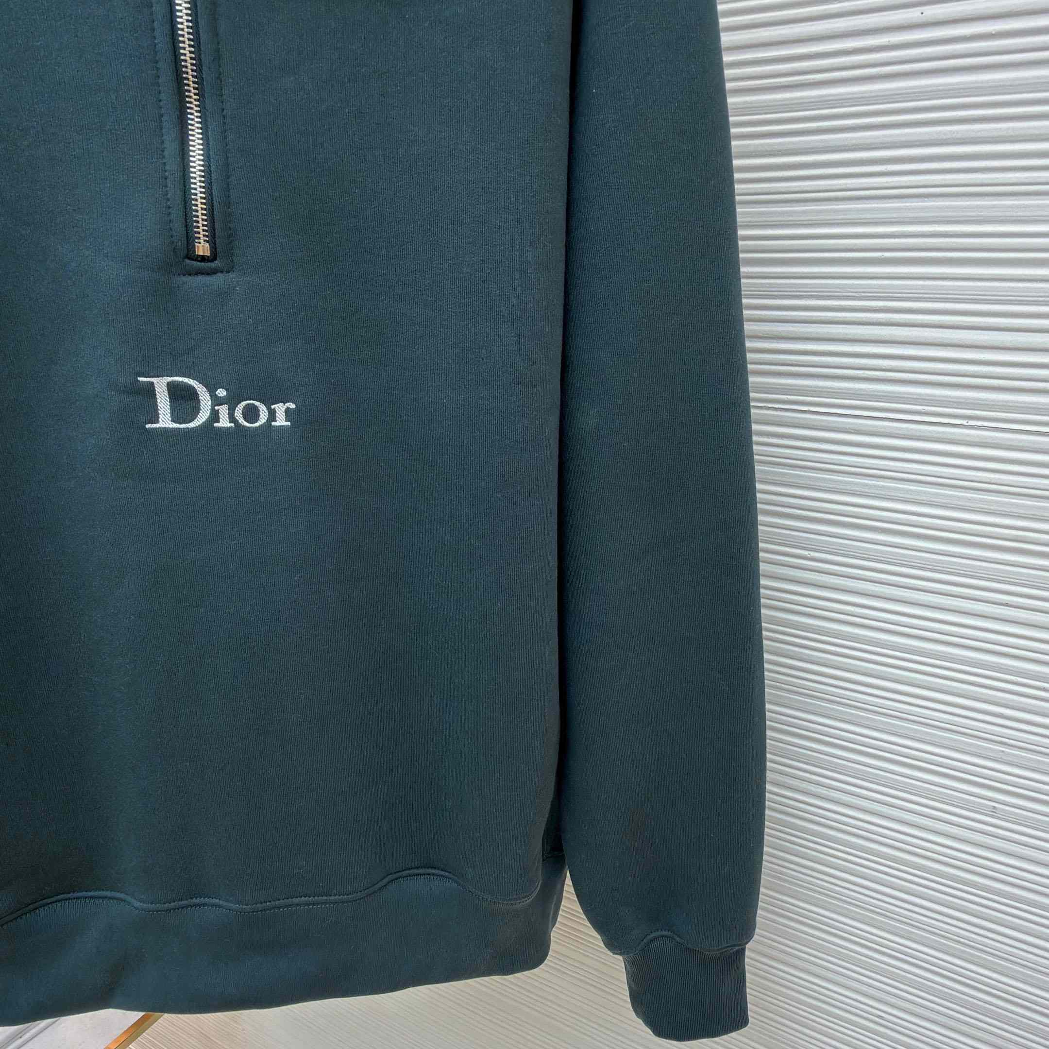 Dior Sweatshirt With Zipped Neckline - FashionPlug