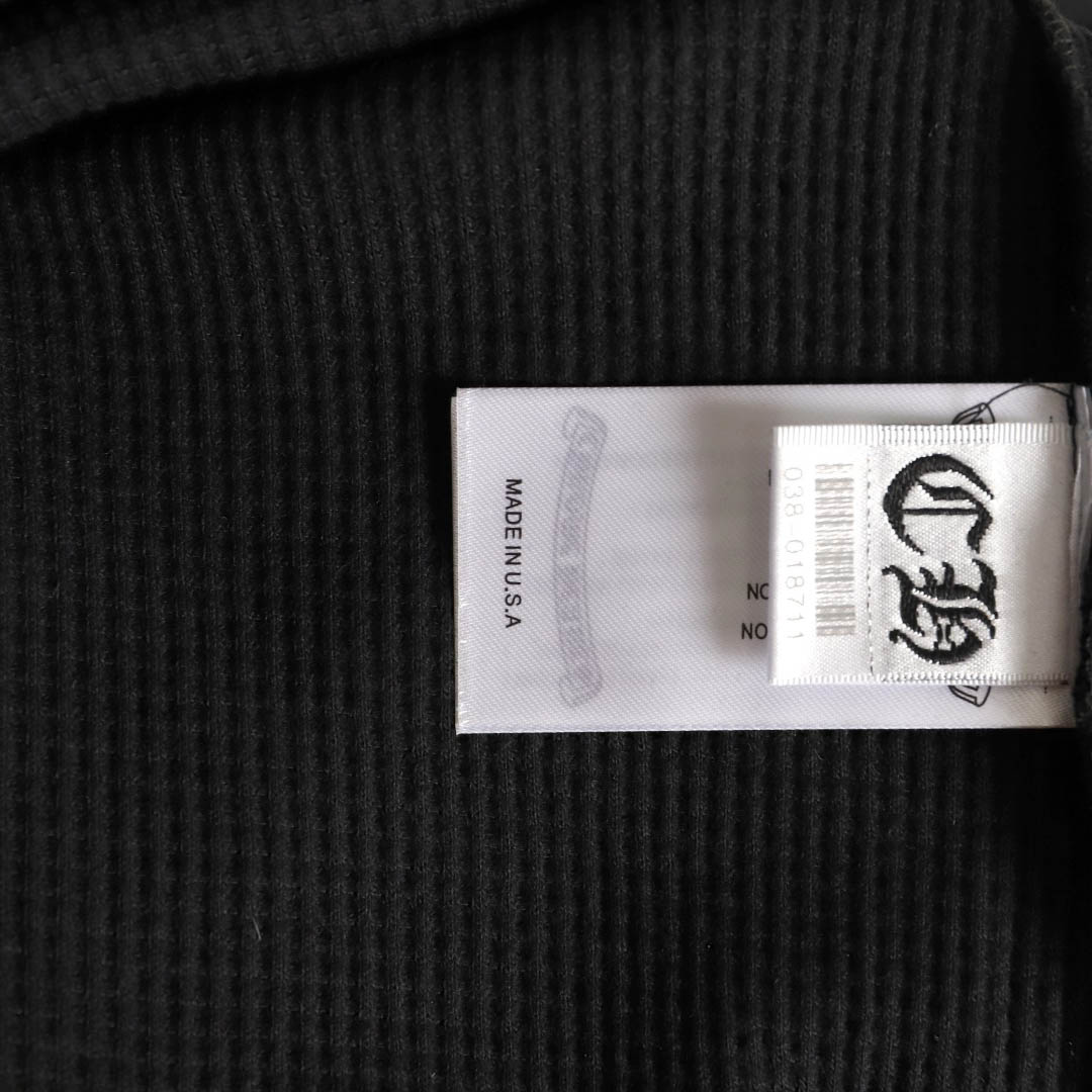 Chrome Hearts  Black Thermal Leather Cross Patch Long Sleeve Tee - FashionPlug