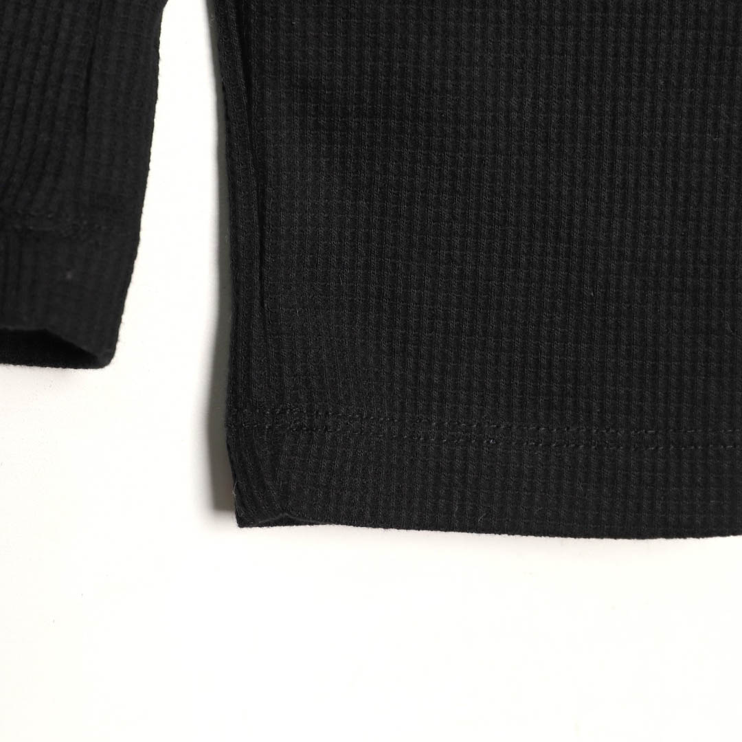 Chrome Hearts  Black Thermal Leather Cross Patch Long Sleeve Tee - FashionPlug