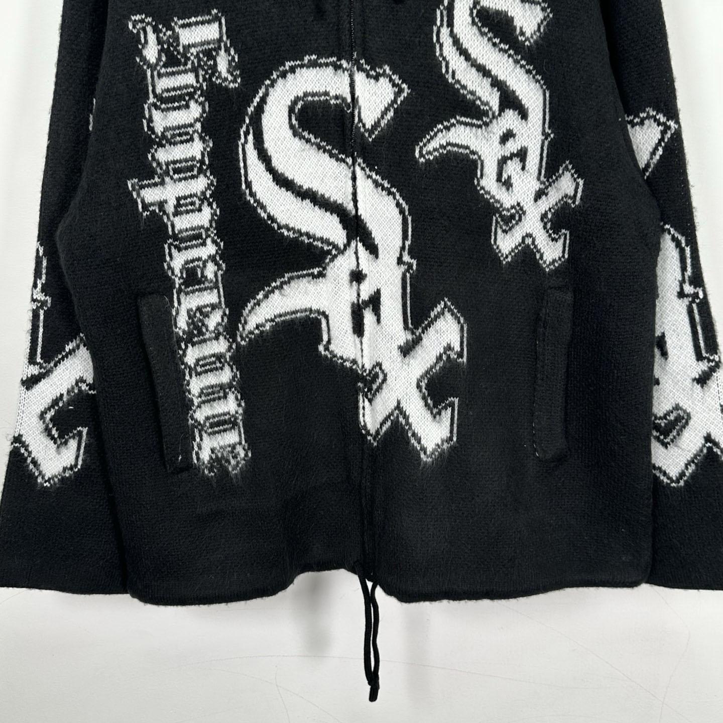  Supreme x Chicago White Sox Zip Up Hooded Sweater 'Black' - FashionPlug