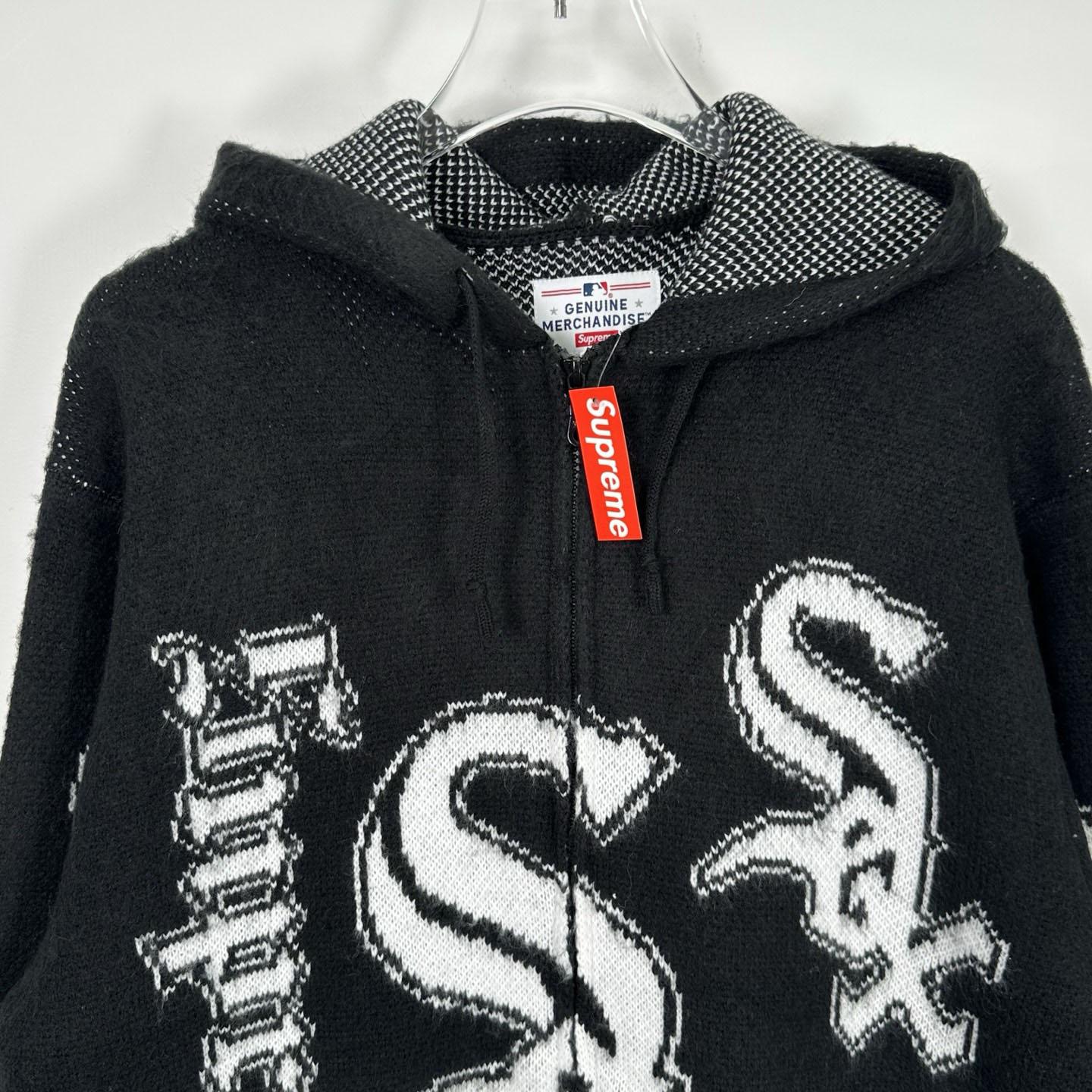 Supreme x Chicago White Sox Zip Up Hooded Sweater 'Black' - FashionPlug