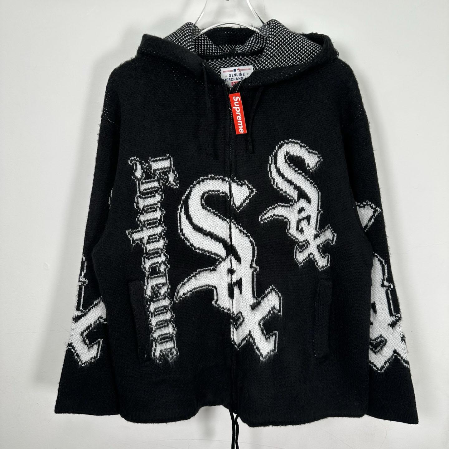  Supreme x Chicago White Sox Zip Up Hooded Sweater 'Black' - FashionPlug