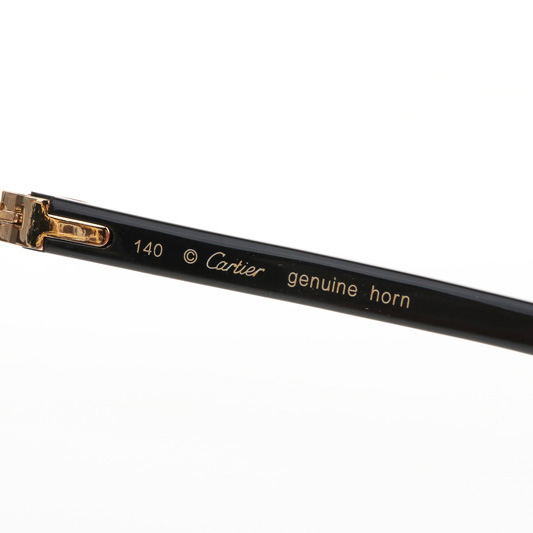 Cartier CT 4189706 Black Buffalo Sunglasses In Gold Gradient Grey - FashionPlug