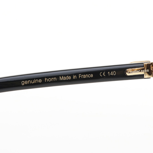 Cartier CT 4189706 Black Buffalo Sunglasses In Gold Gradient Grey - FashionPlug