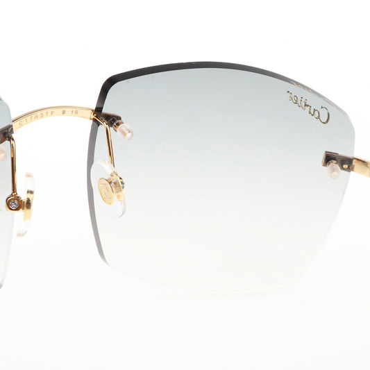 Cartier CT 4189706 Black Buffalo Sunglasses In Gold Gradient Grey - FashionPlug