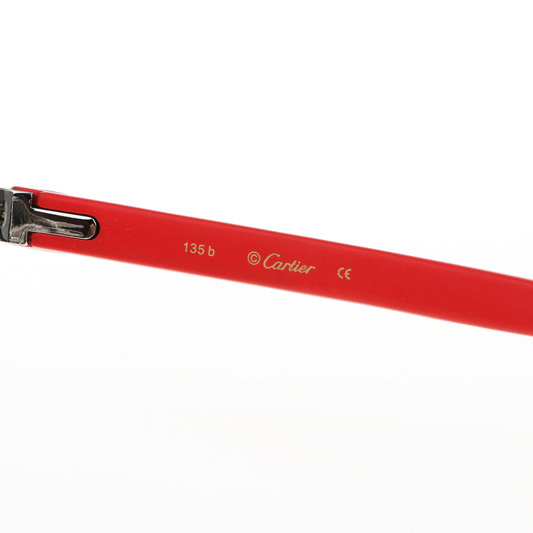 Cartier CT 4189706 Red Wood Sunglasses In Silver Gradient Grey - FashionPlug