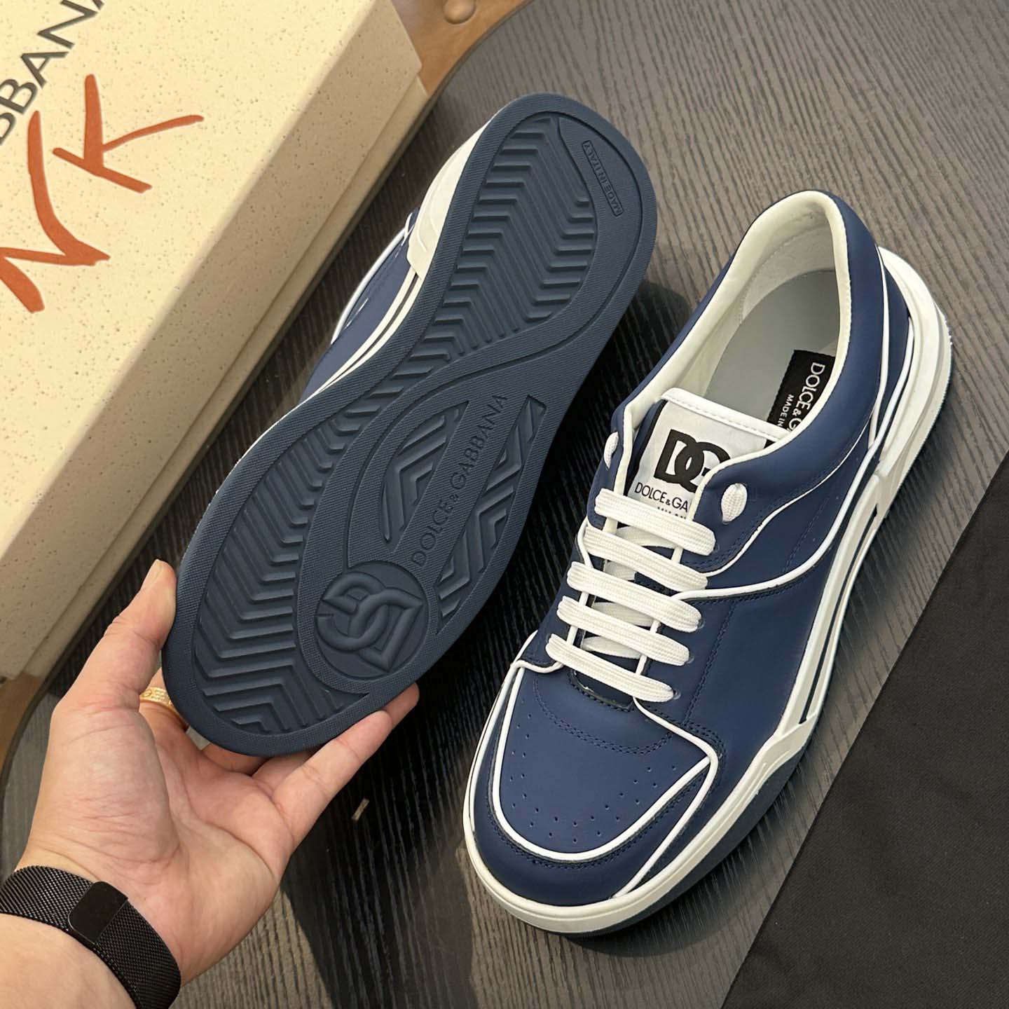 Dolce & Gabbana New Roma Leather Sneakers - FashionPlug