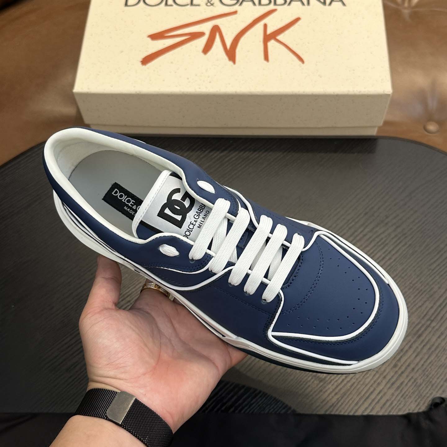 Dolce & Gabbana New Roma Leather Sneakers - FashionPlug