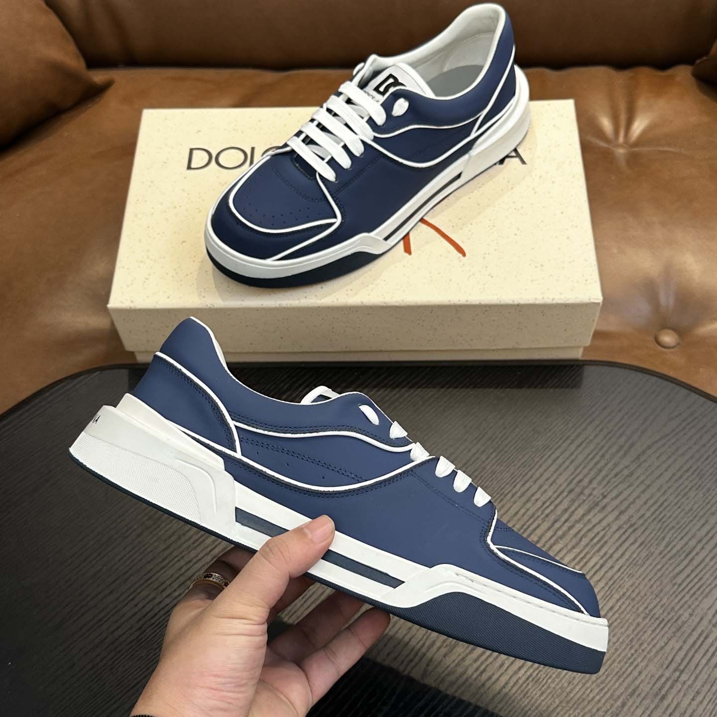 Dolce & Gabbana New Roma Leather Sneakers - FashionPlug