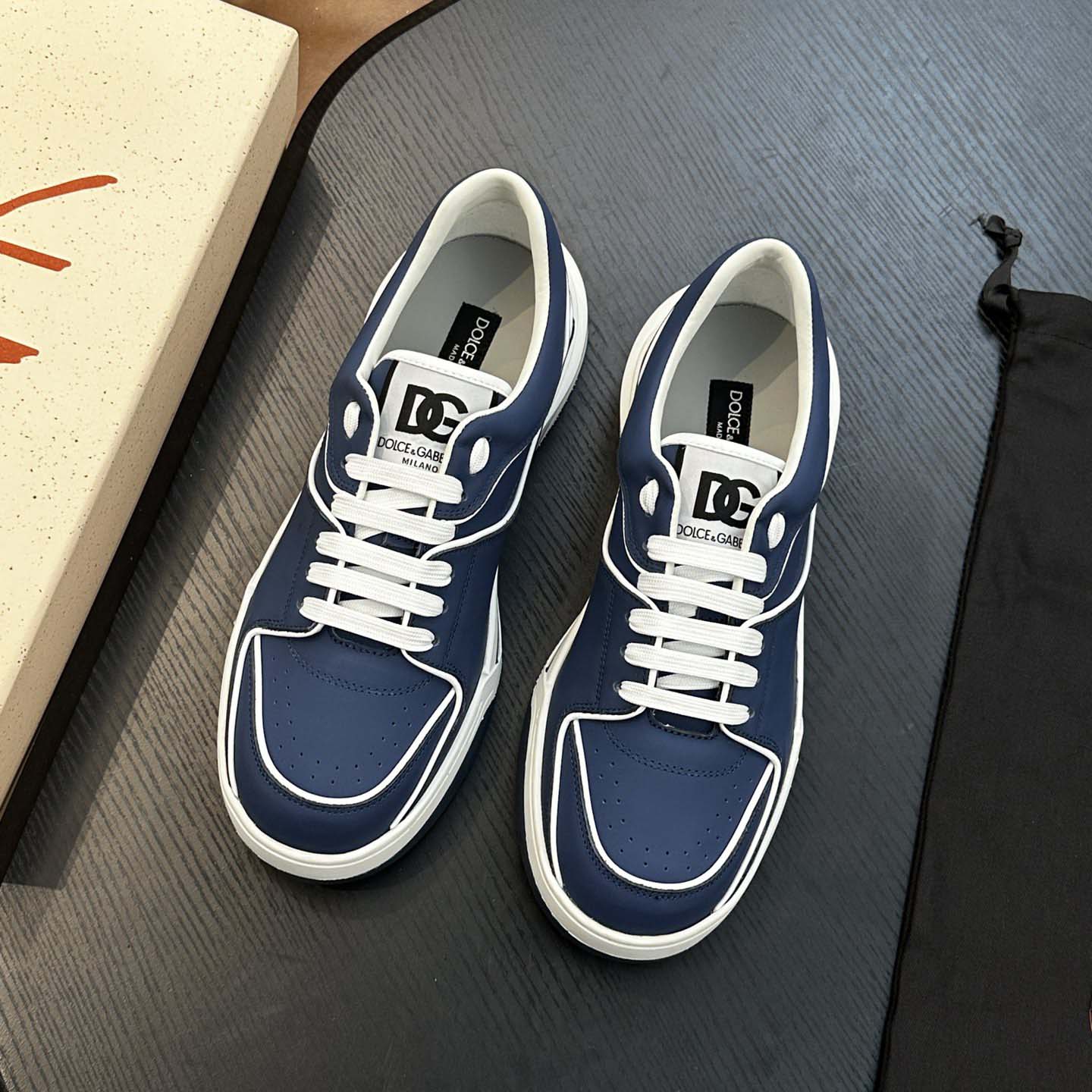 Dolce & Gabbana New Roma Leather Sneakers - FashionPlug