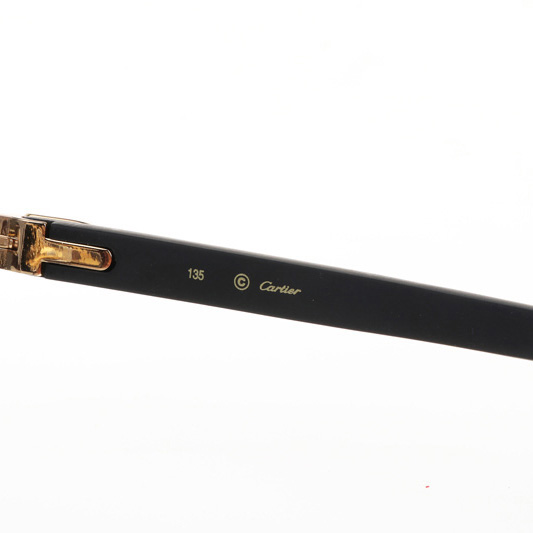 Cartier CT 4189706 Black Wood Sunglasses In Gold Gradient Grey - FashionPlug