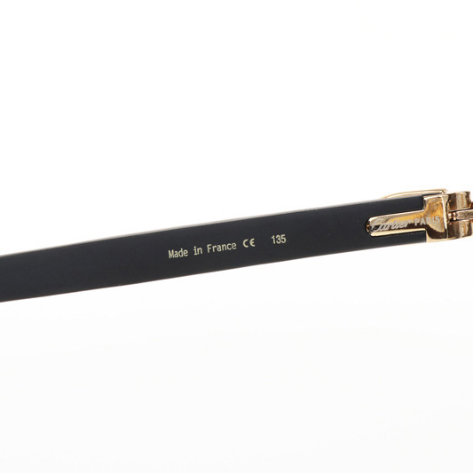 Cartier CT 4189706 Black Wood Sunglasses In Gold Gradient Grey - FashionPlug