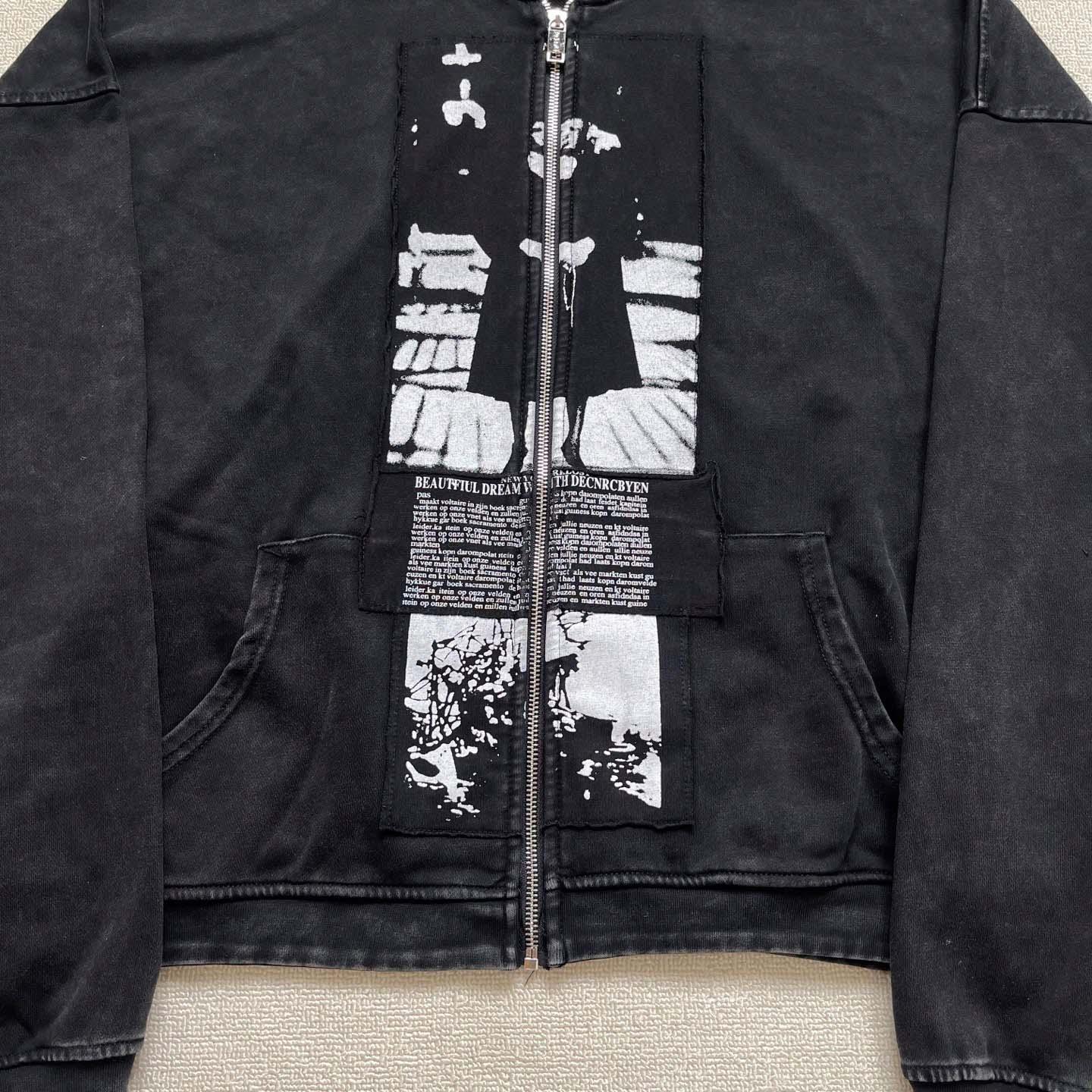 Enfants Riches Déprimés  Artist Defends Baggy Assemblage Zip Hoodie 'Faded Black' - FashionPlug