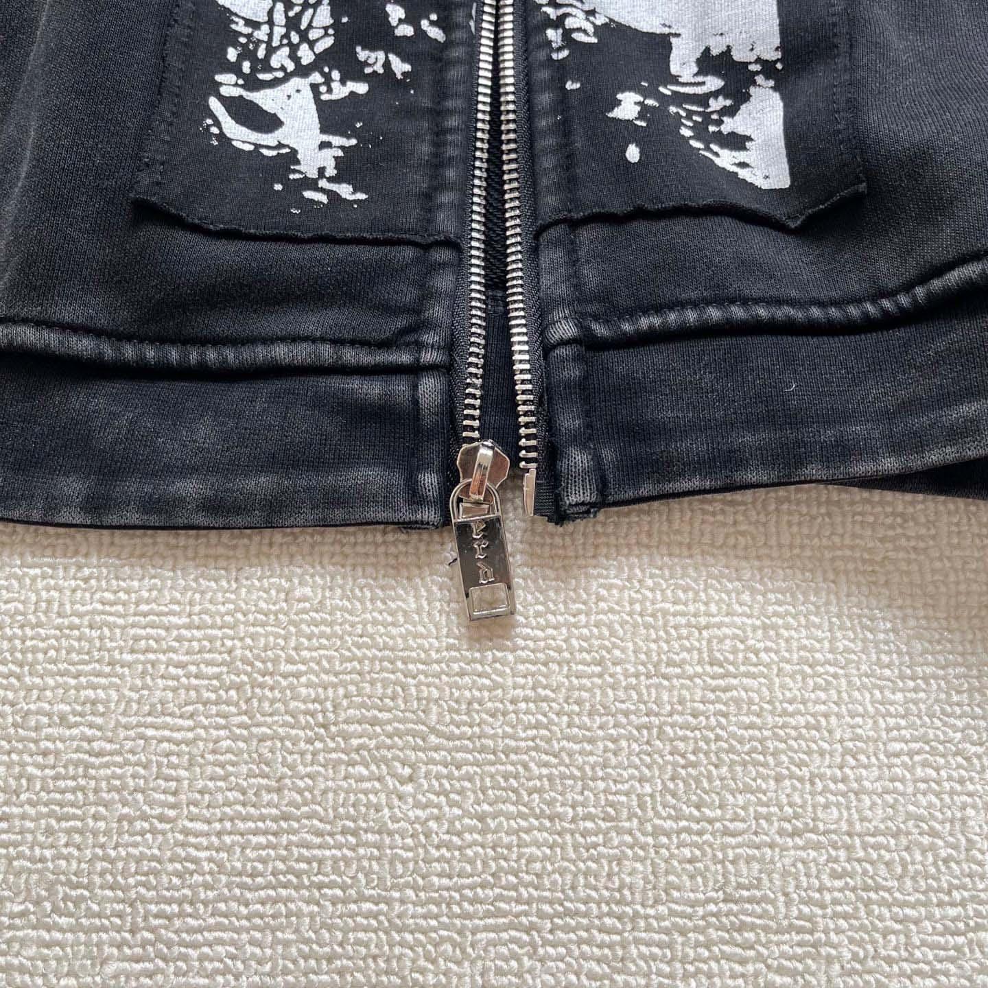 Enfants Riches Déprimés  Artist Defends Baggy Assemblage Zip Hoodie 'Faded Black' - FashionPlug