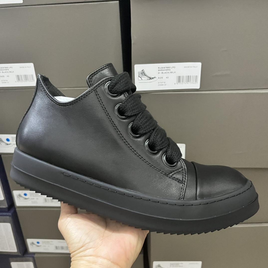 Rick Owens Lido Jumbo Laced Sneaker Low 'Black' - FashionPlug