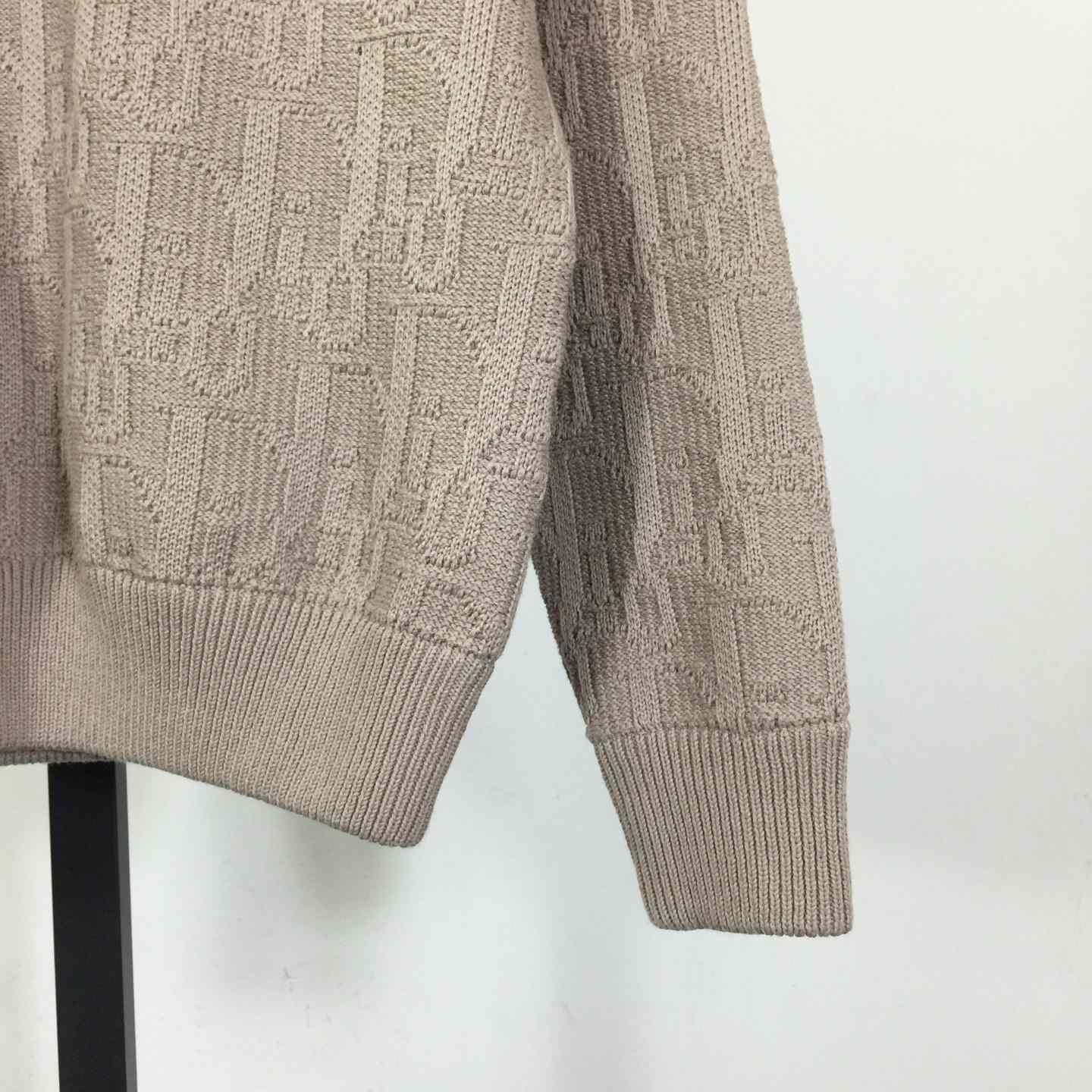 Dior Oblique Sweater Beige Cotton-Blend Jacquard - FashionPlug