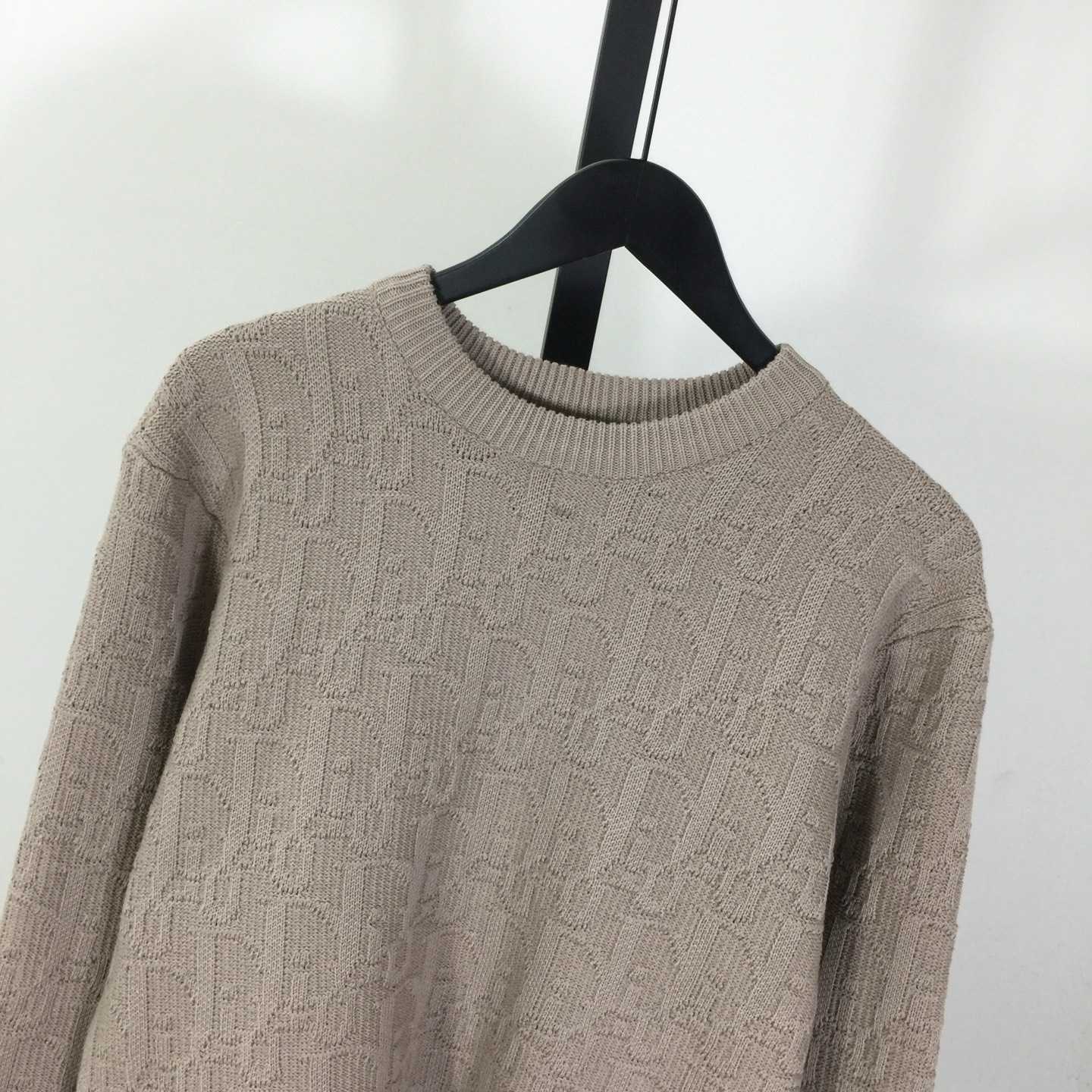 Dior Oblique Sweater Beige Cotton-Blend Jacquard - FashionPlug
