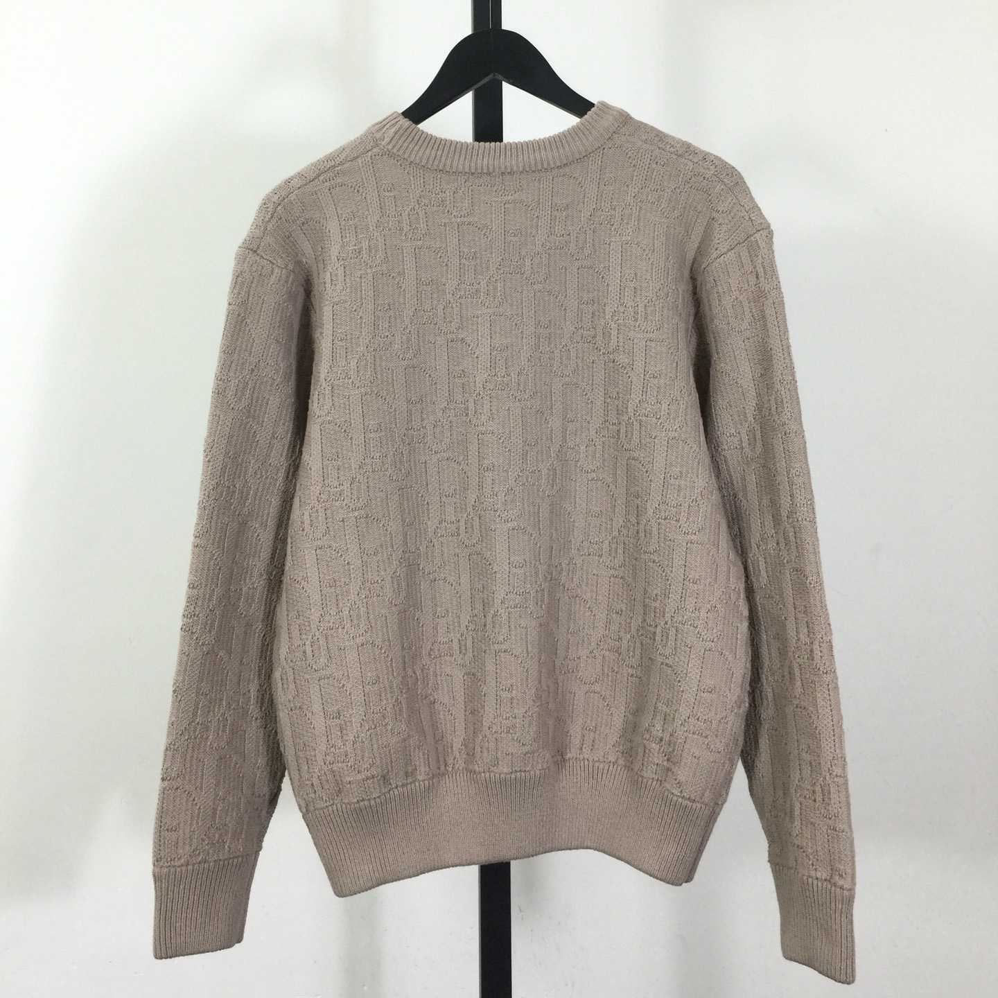 Dior Oblique Sweater Beige Cotton-Blend Jacquard - FashionPlug