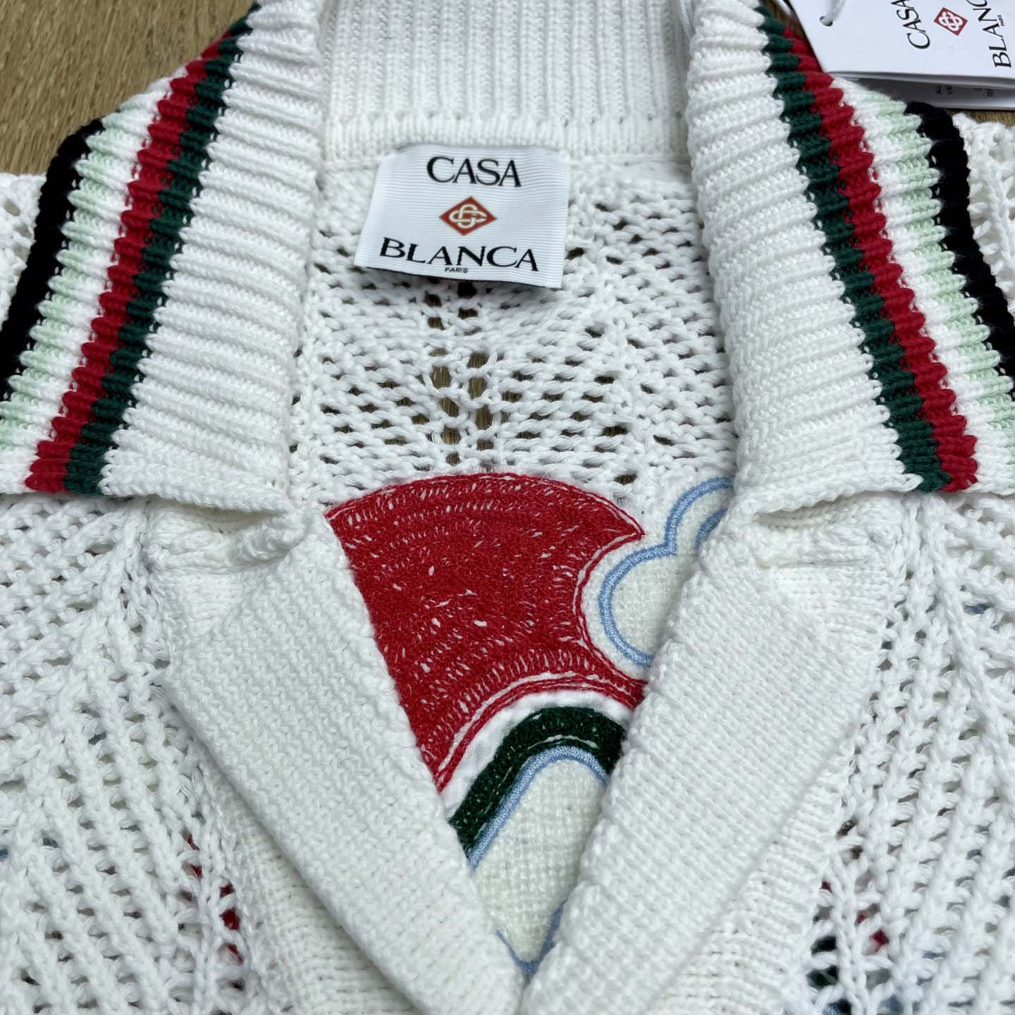 Casablanca Sporty Faux Crochet Cotton Shirt    Z6029 - FashionPlug